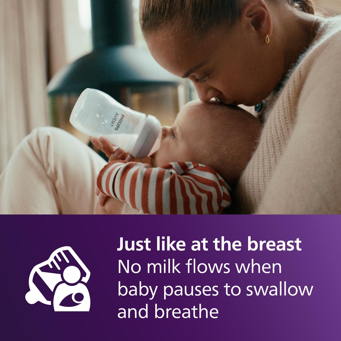 Biberón Natural Philips AVENT Transparente de Respuesta Natural 9 Onzas Paquete de 4 Unidades