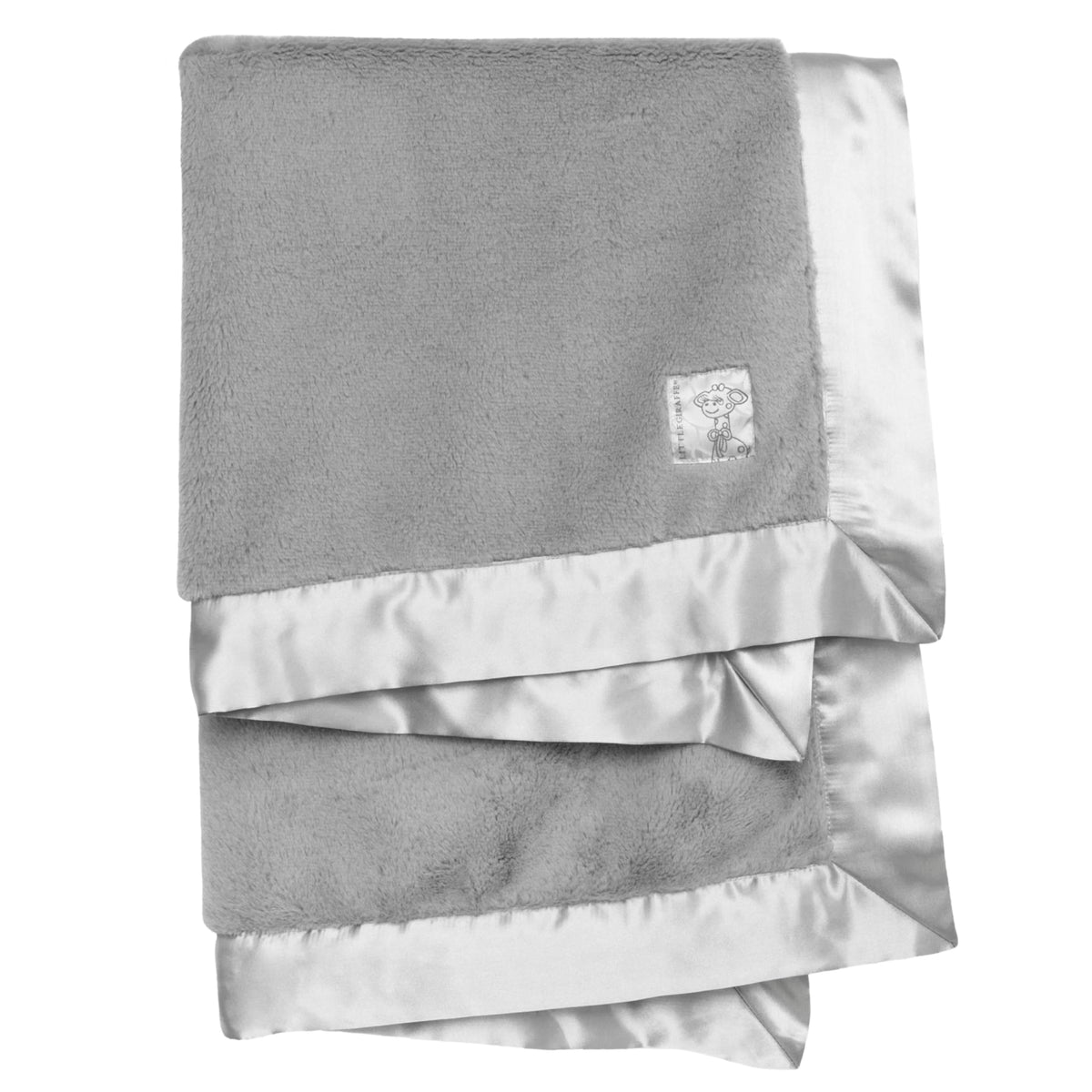 Little Giraffe Posh Mink - Manta de felpa ultra suave de doble cara, para nuevas mamás, imprescindible para niñas y niños, manta acogedora y cómoda, 29 x 35 pulgadas, color plateado