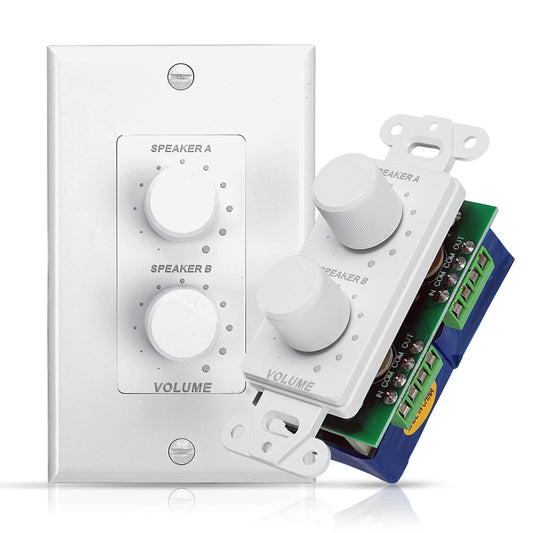Control de Volumen de Altavoz Pyle Blanco para Audio en el Hogar Inteligente de 2 Canales