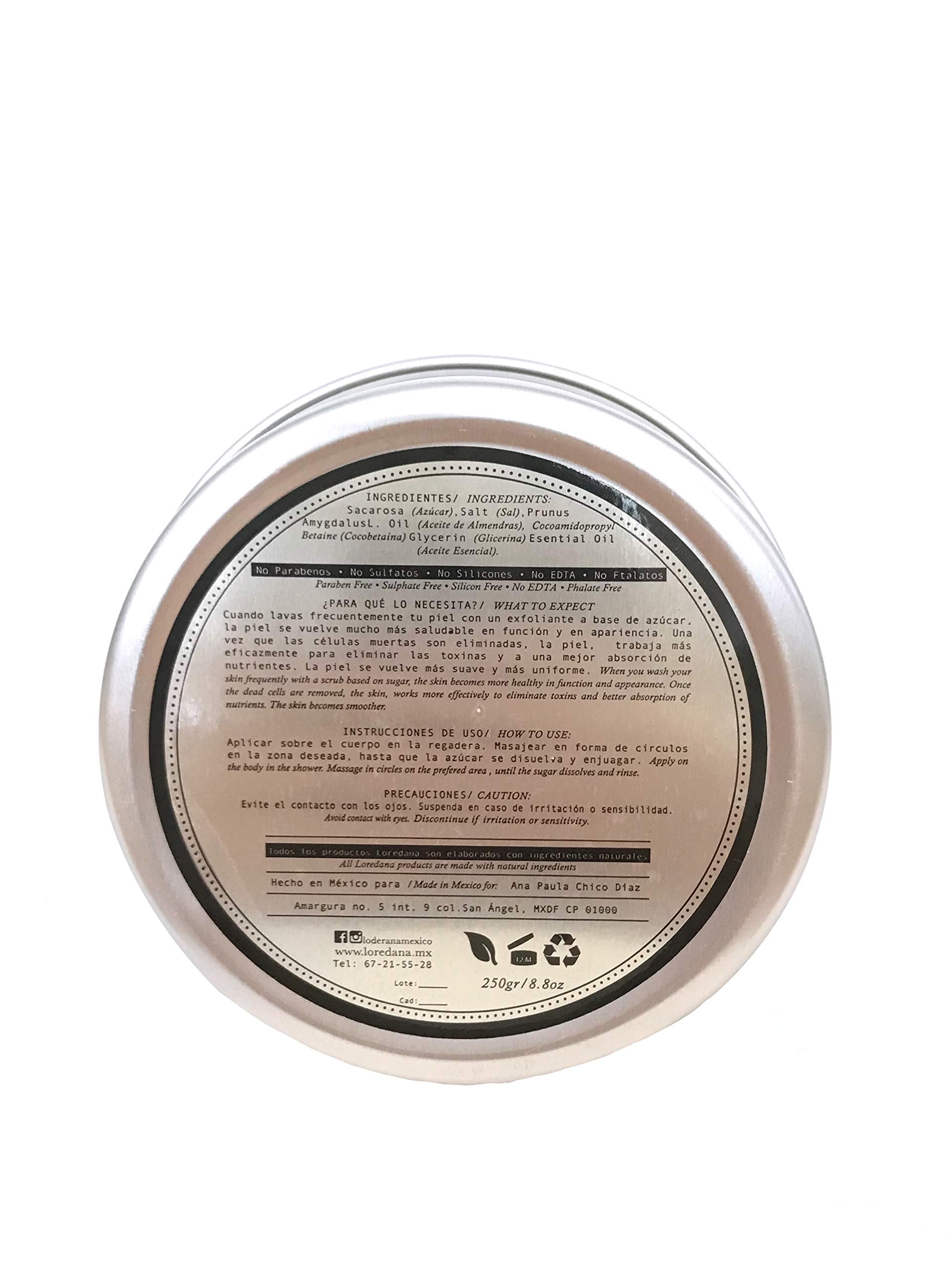 LOREDANA | Exfoliante de azúcar | Piel suave y uniforme | Capacidad 250 gr | Disfruta de una piel suave y uniforme con este exfoliante de azúcar que elimina suavemente las impurezas, dejando tu piel radiante y renovada.