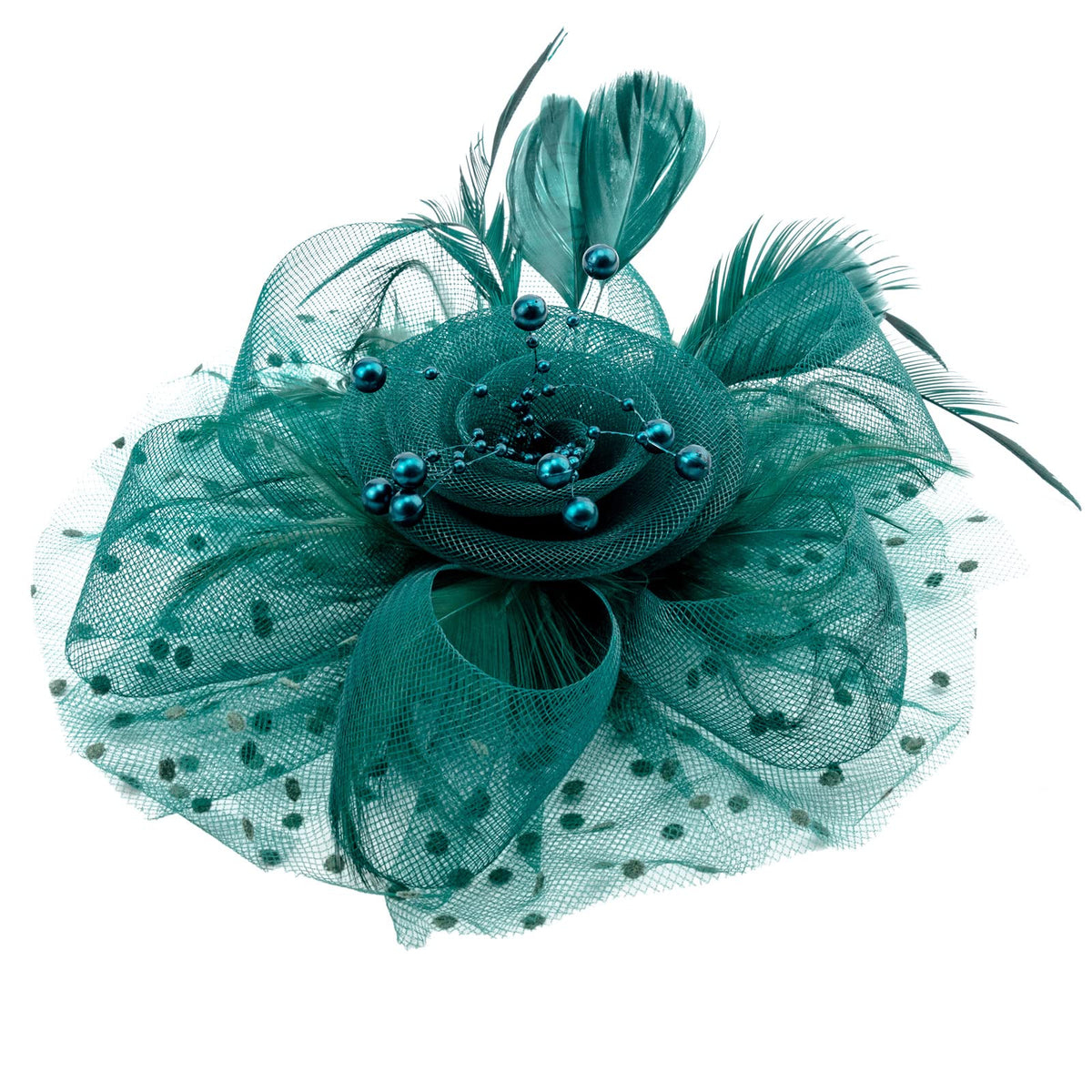 DRESHOW Fascinators Sombrero Tocados De Pinza para El Pelo Cabeza De Mujer Novia para Fiesta Boda Moderno con Pluma Royal Ascot para Niñas y Mujeres