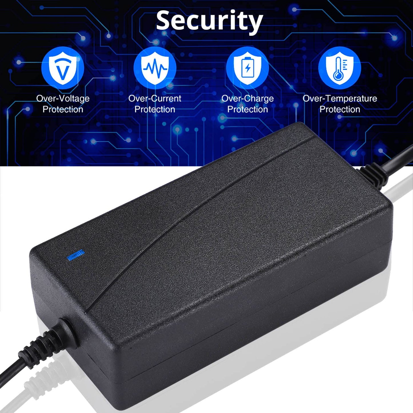 DC 12V 5A Power Supply Adapter, US Plug, 4.6FT Power Code, AC 100-240V to DC 12V 5A Switching Transformer Jack 5.5mm x 2.5mm for LED Strip, Light, Cameras CCTV