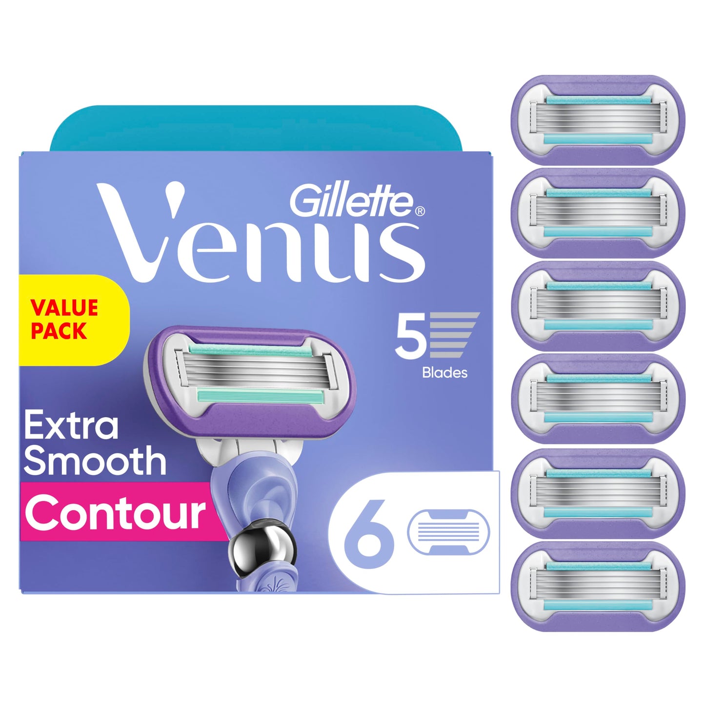 Gillette Venus Extra Smooth Swirl Women's Razor Blade Refills - 6 Refills