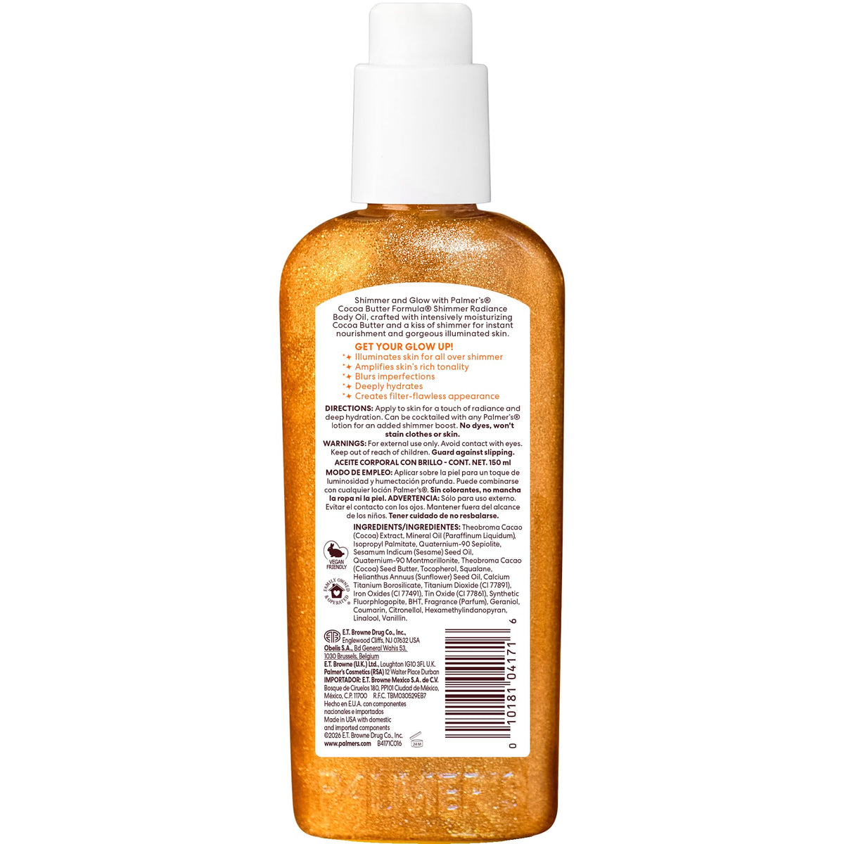 Palmer's Cocoa Butter Formula Shimmer Body Oil - Aceite Corporal Humectante con Brillo, 150ml