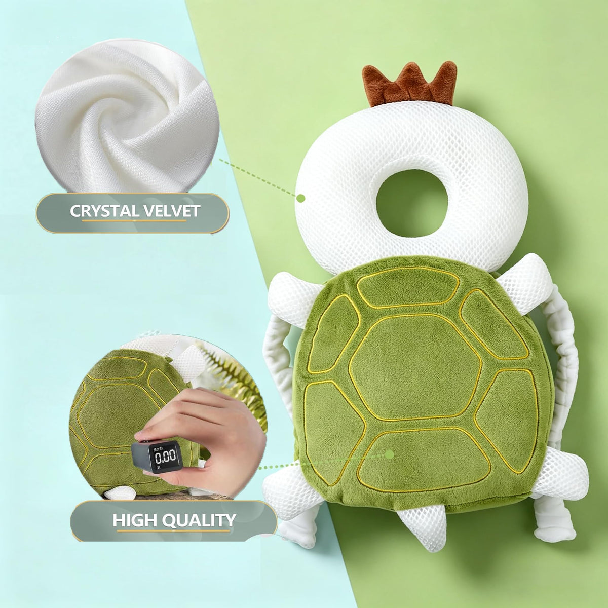 Mochila protectora para la cabeza del bebé, mochila de protección para la cabeza del bebé con rodilleras para bebé, función de alarma para caminar y gatear, suave, transpirable y de seguridad para el