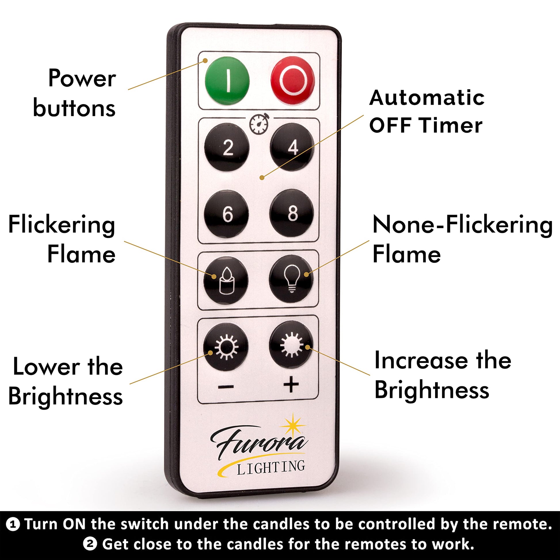Furora Lighting - Velas LED de cera real, control remoto y temporizador, paquete de 8 (4 pilares y 4 votivas), velas sin llama con parpadeo para el hogar, incluye pilas, naranja, (Orange Nordic)