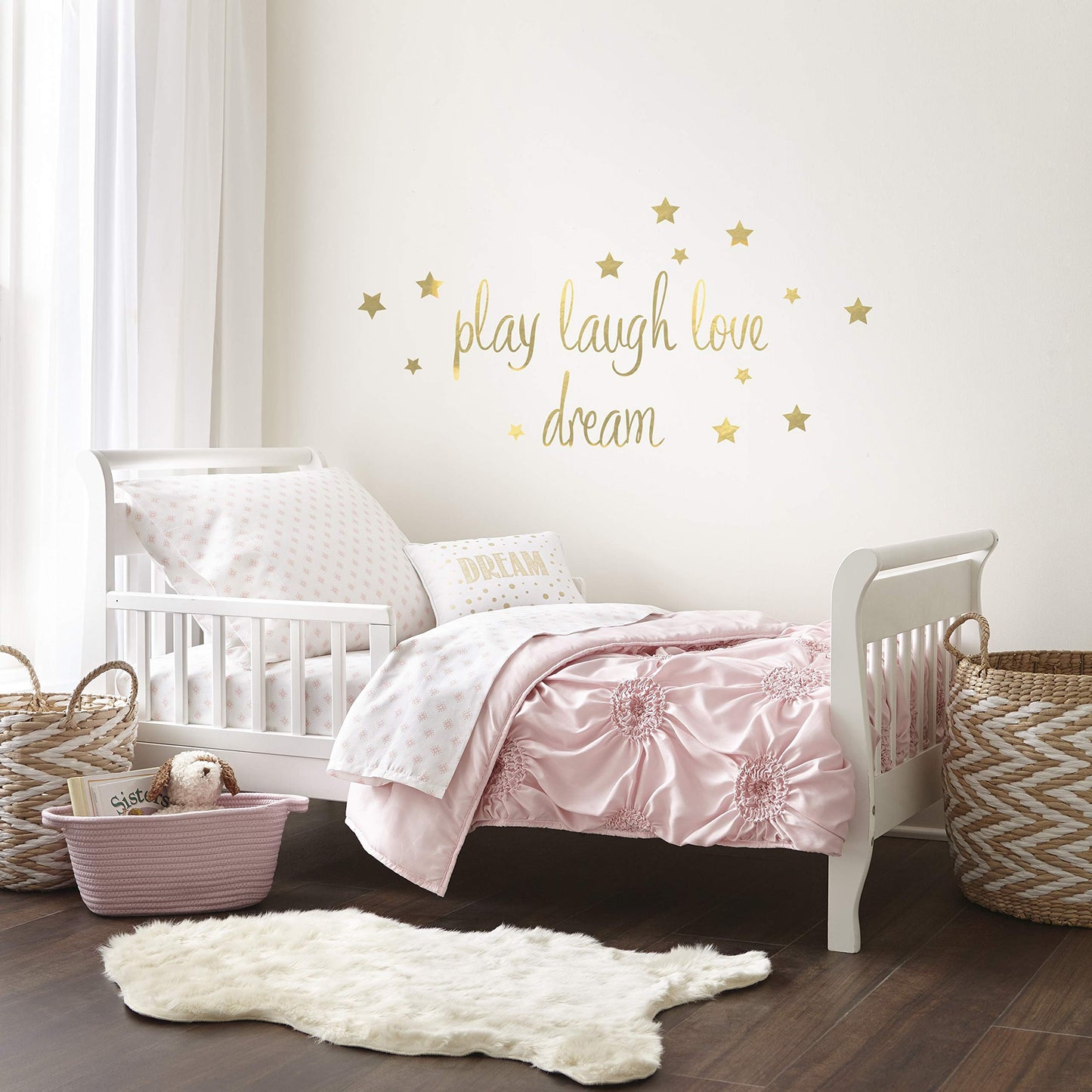 Levtex Home Baby Willow 5 Piece Toddler Bedding Set, Pink