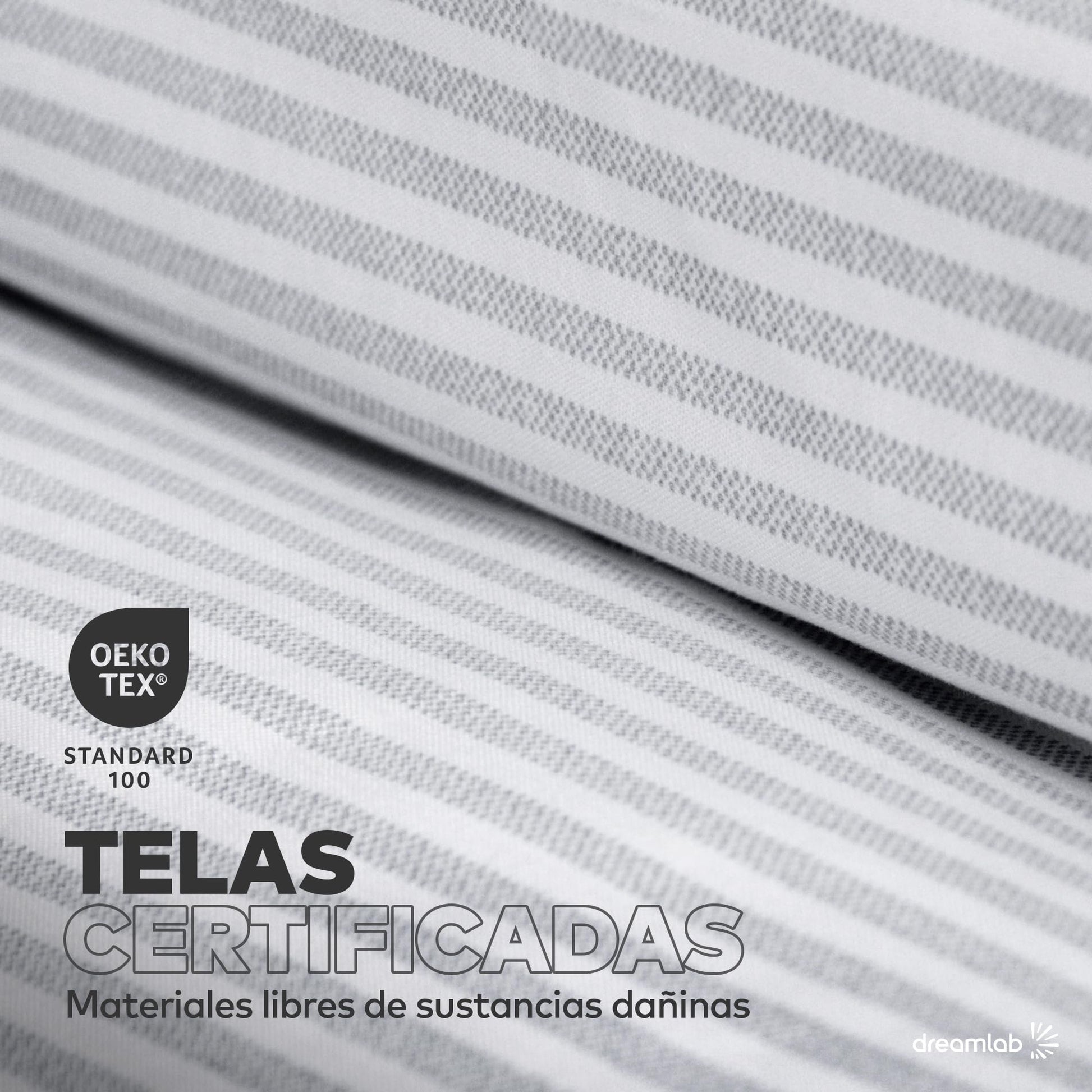 Edredón Dreamlab Rayas Gris Grafito Microfibras Hipoalergénico King Size para Toda Estación