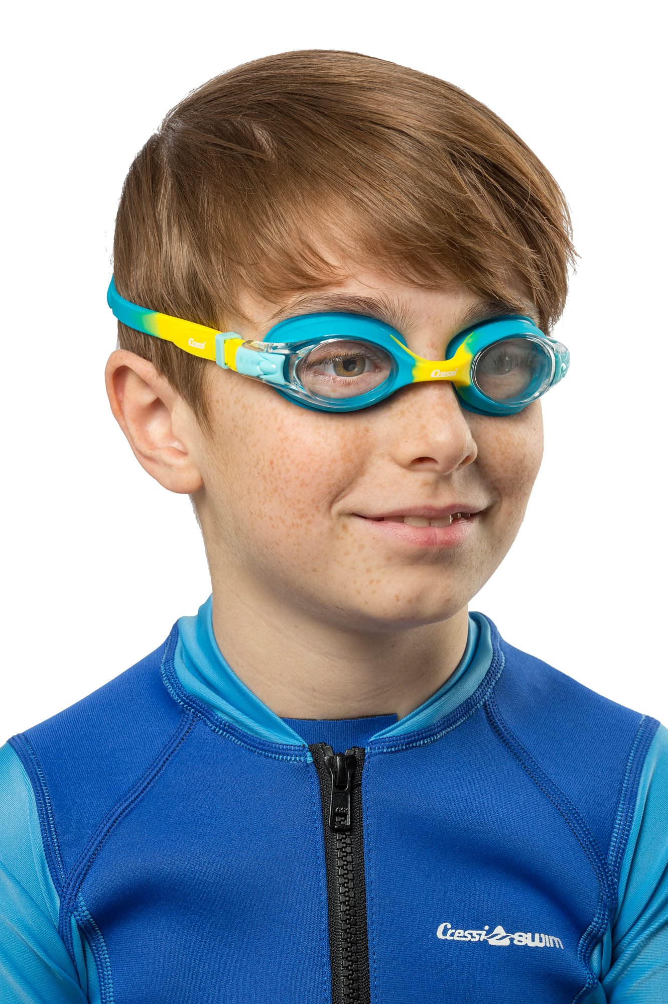 Cressi Dolphin 2.0, Azure/Amarillo, Clear Lens, Talla única