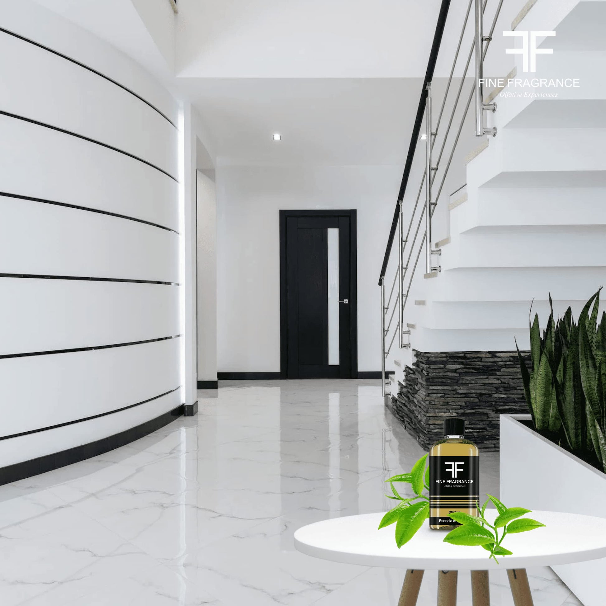 Fine Fragrance, Esencia para difusor aroma Te Verde Limón, 250ml, ultra concentrada para uso exclusivo en difusores profesionales y aromaterapia
