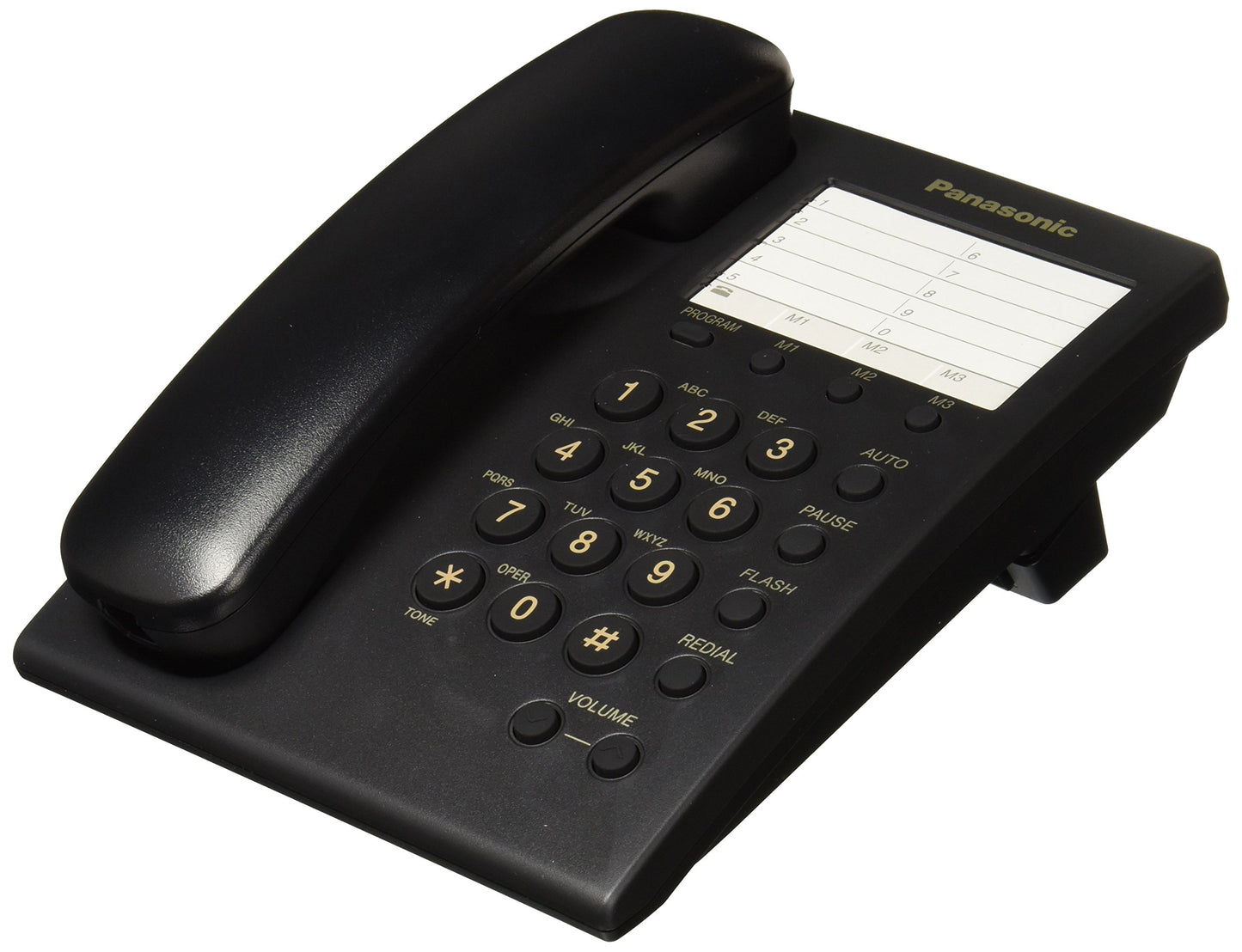Panasonic KX-TS550MEB Teléfono Alámbrico, Color Negro, Mediano