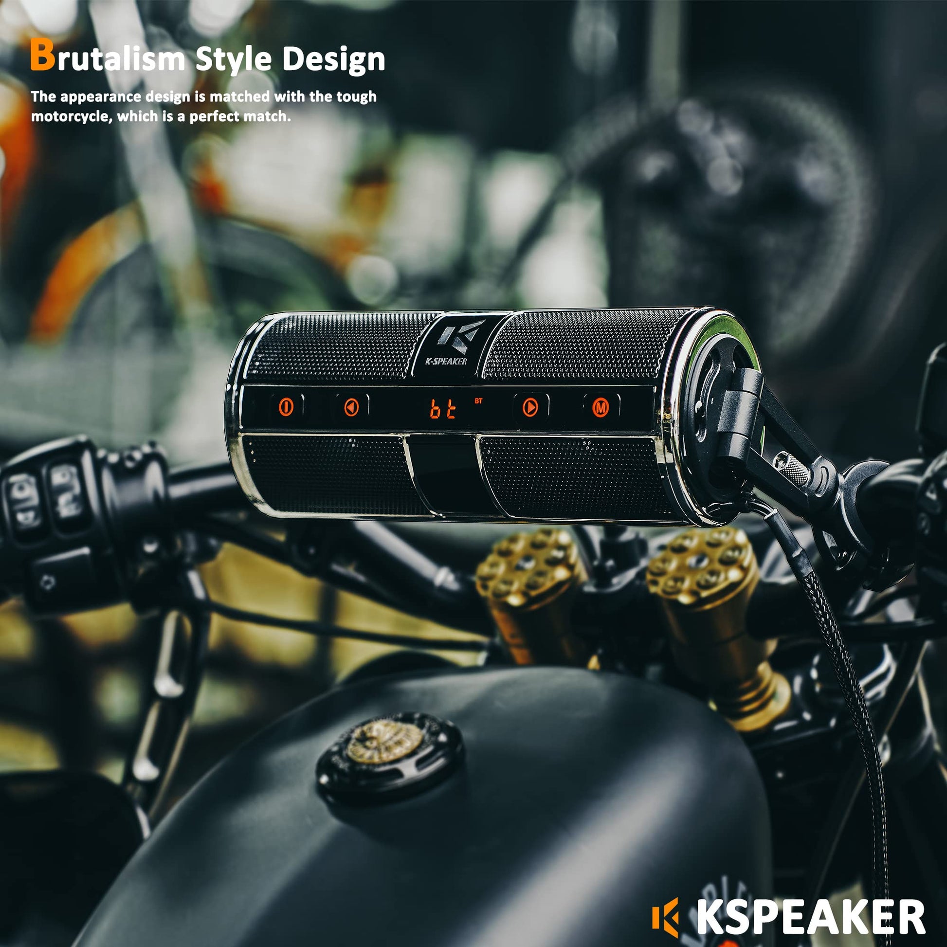 KSPEAKER - Altavoces para motocicleta, sistema de audio Bluetooth impermeable, amplificador incorporado, ideal para ATV, scooter, bicicleta, vehículo de 12 voltios, reproductor MP3 de metal de 3