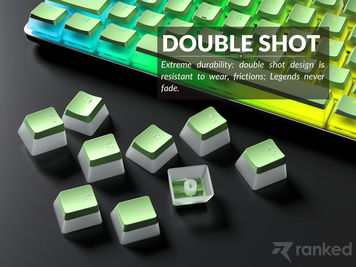 Teclas PBT Ranked Pistacho Diseño Translúcido para Teclado Mecánico RGB
