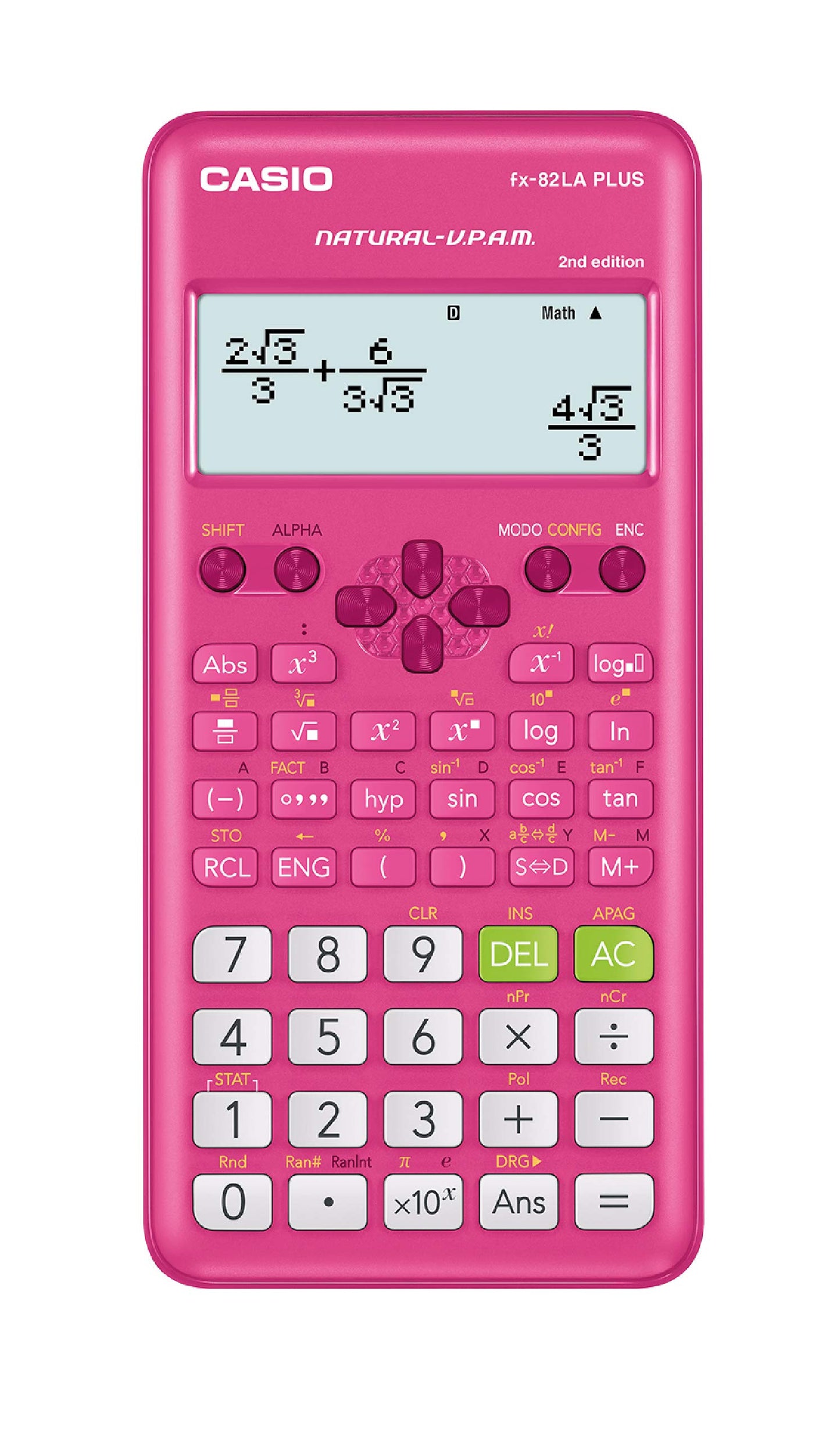 Casio Calculadora Científica Fx-82laplus 2da Edición Color Rosa