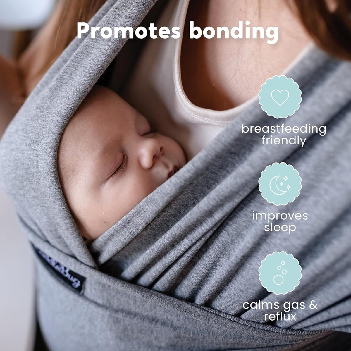 Cuddlebug Portabebés de envoltorio - Portabebés manos libres - Portabebés suaves y elásticos - Portabebés de recién nacido a niño pequeño 3-16 kg - Talla única - Salud para las caderas (Menta)