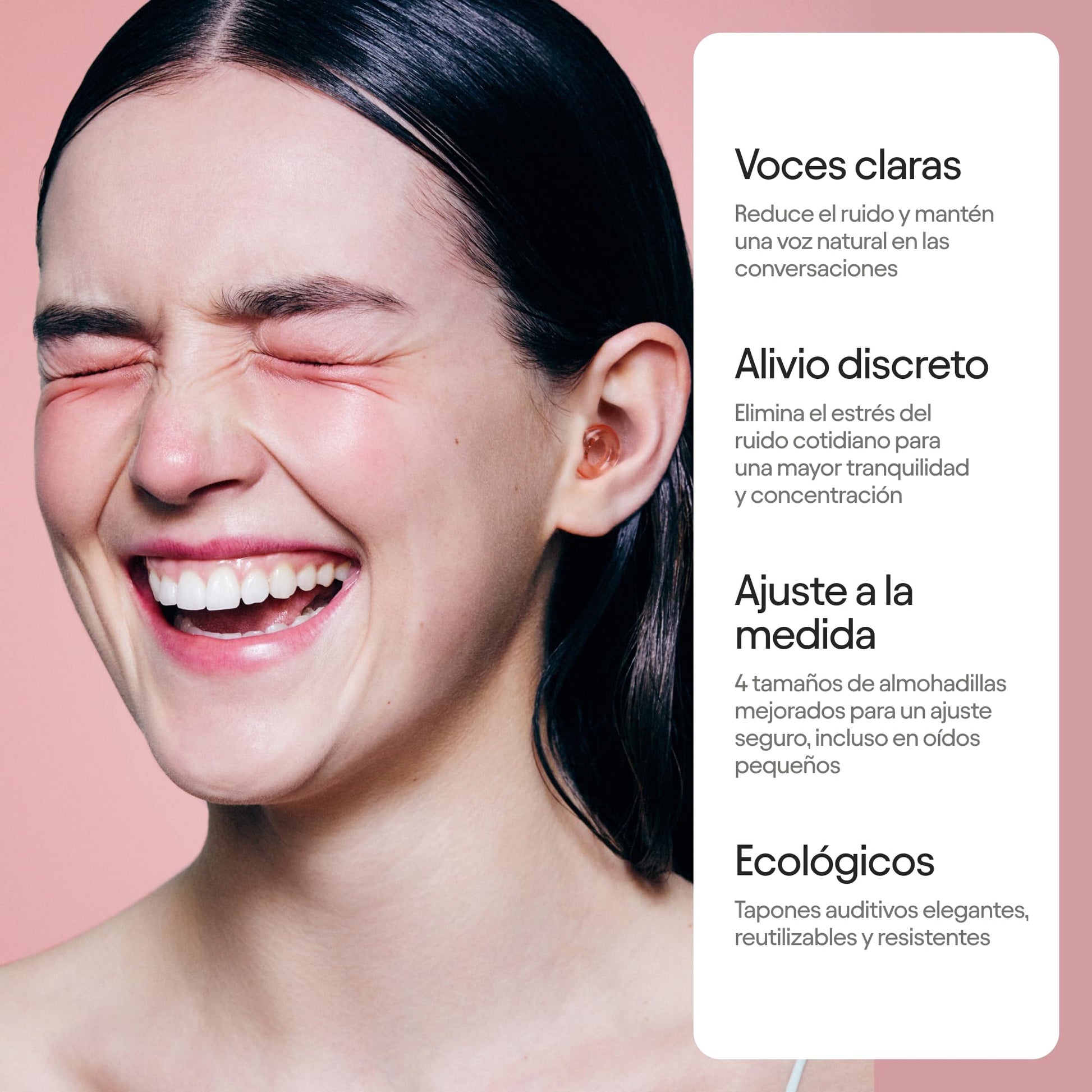 Loop Engage 2 Tapones auditivos – Reducción del ruido cotidiano con voces claras en reuniones sociales, trabajo, conversaciones, vida en familia y para la sensibilidad al ruido – SNR 16 dB