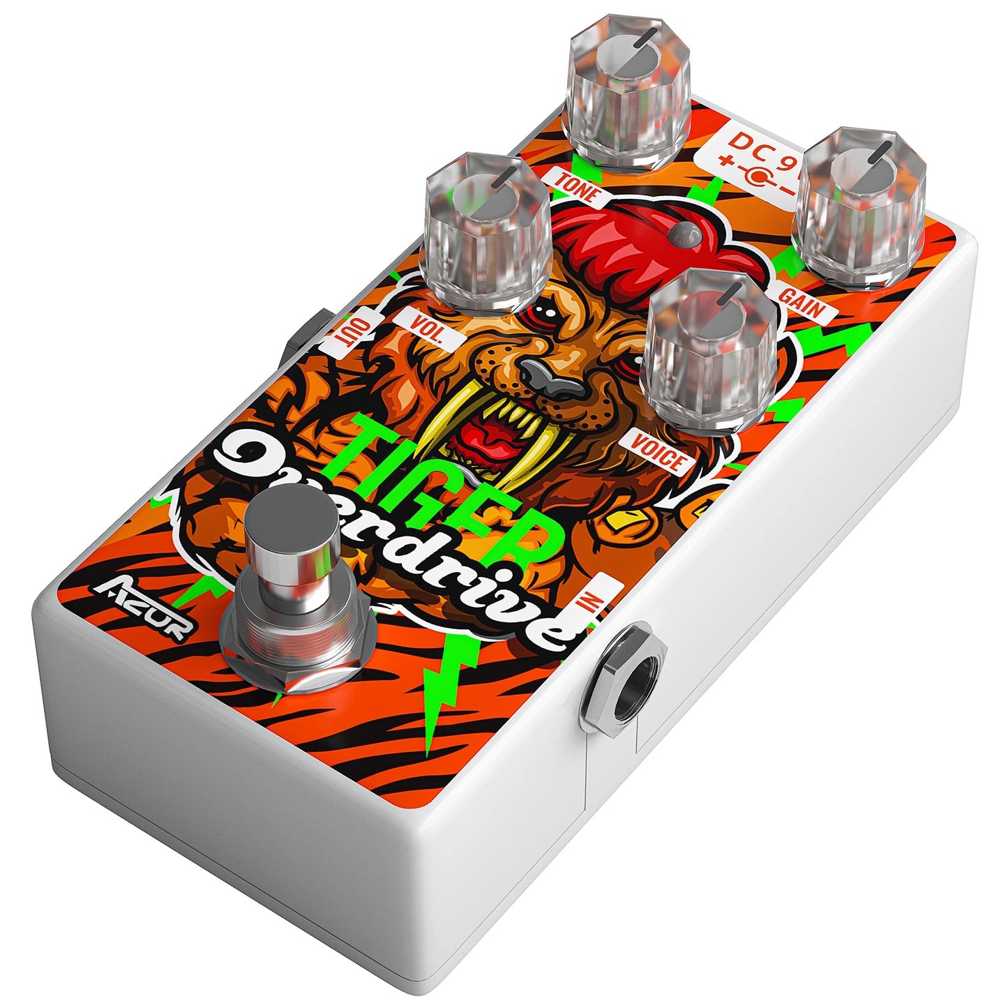 AZOR Overdrive - Pedal de efecto de guitarra analógica, clásico, efecto de conducción de tigre, para guitarra eléctrica, pedal de derivación real