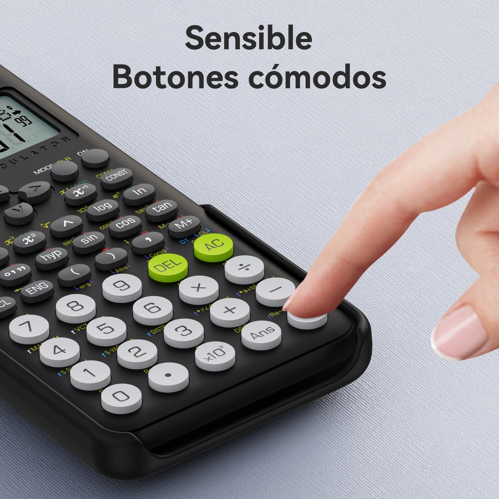Calculadora Científica ROATEE Negra con 401 Funciones y Pantalla de Dos Líneas