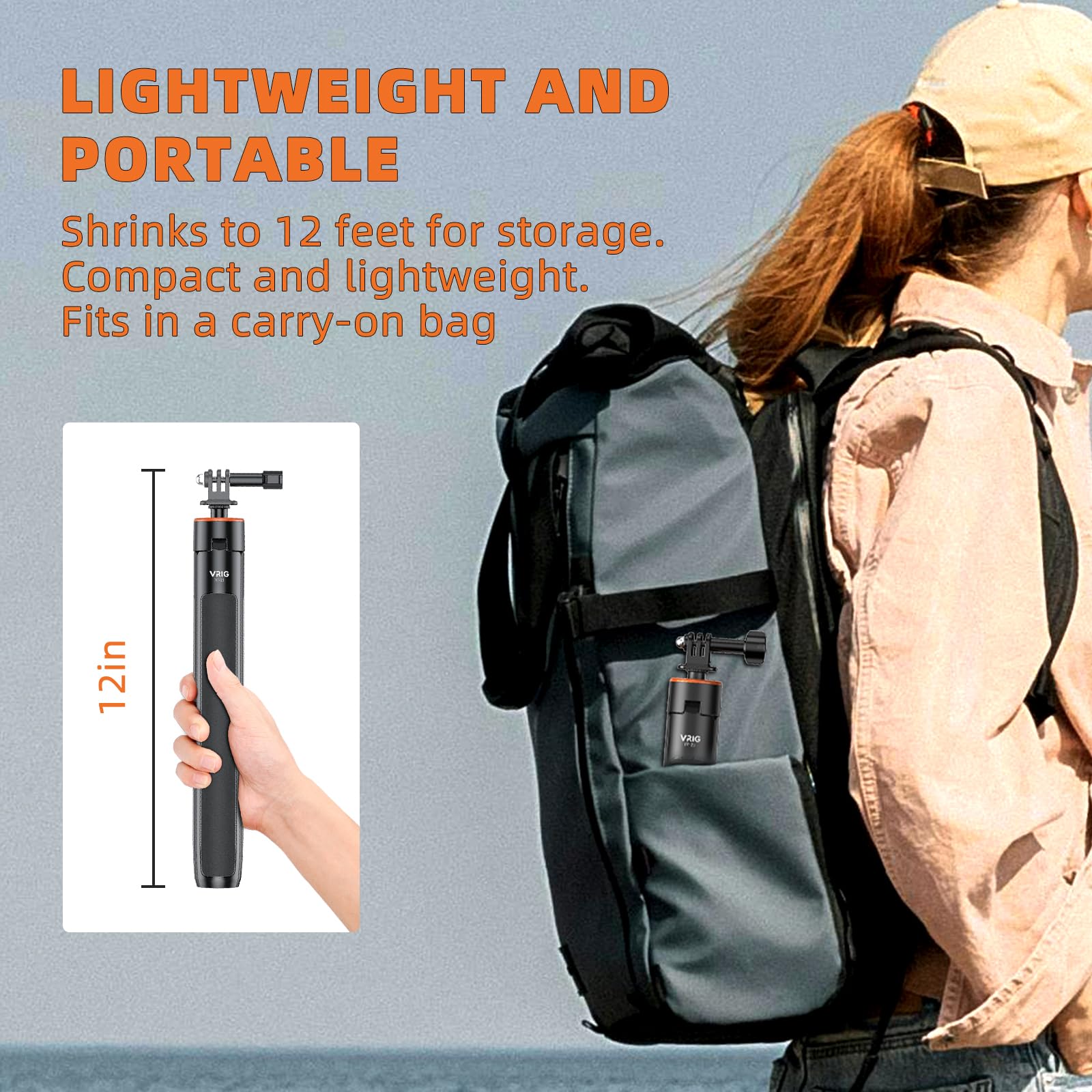 Trípode Extensible DJI 53.74 Pulgadas para Cámara GoPro y Osmo Pocket 3