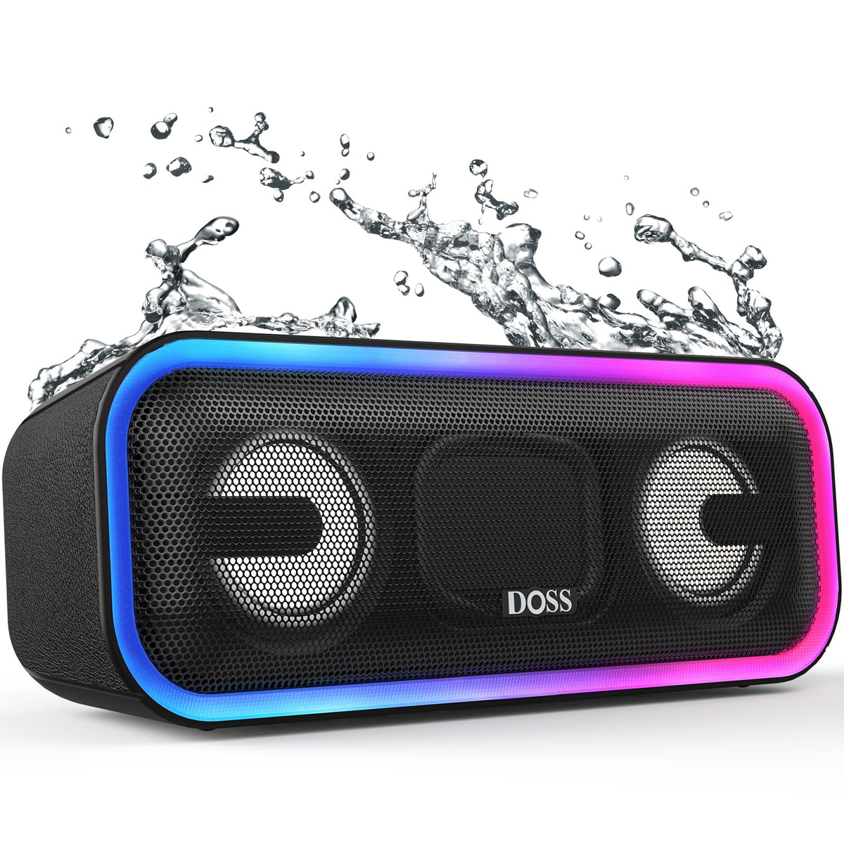 Altavoz Bluetooth Inalámbrico DOSS Negro SoundBox Pro+ con Sonido Impresionante de 24W y Graves Retumbantes