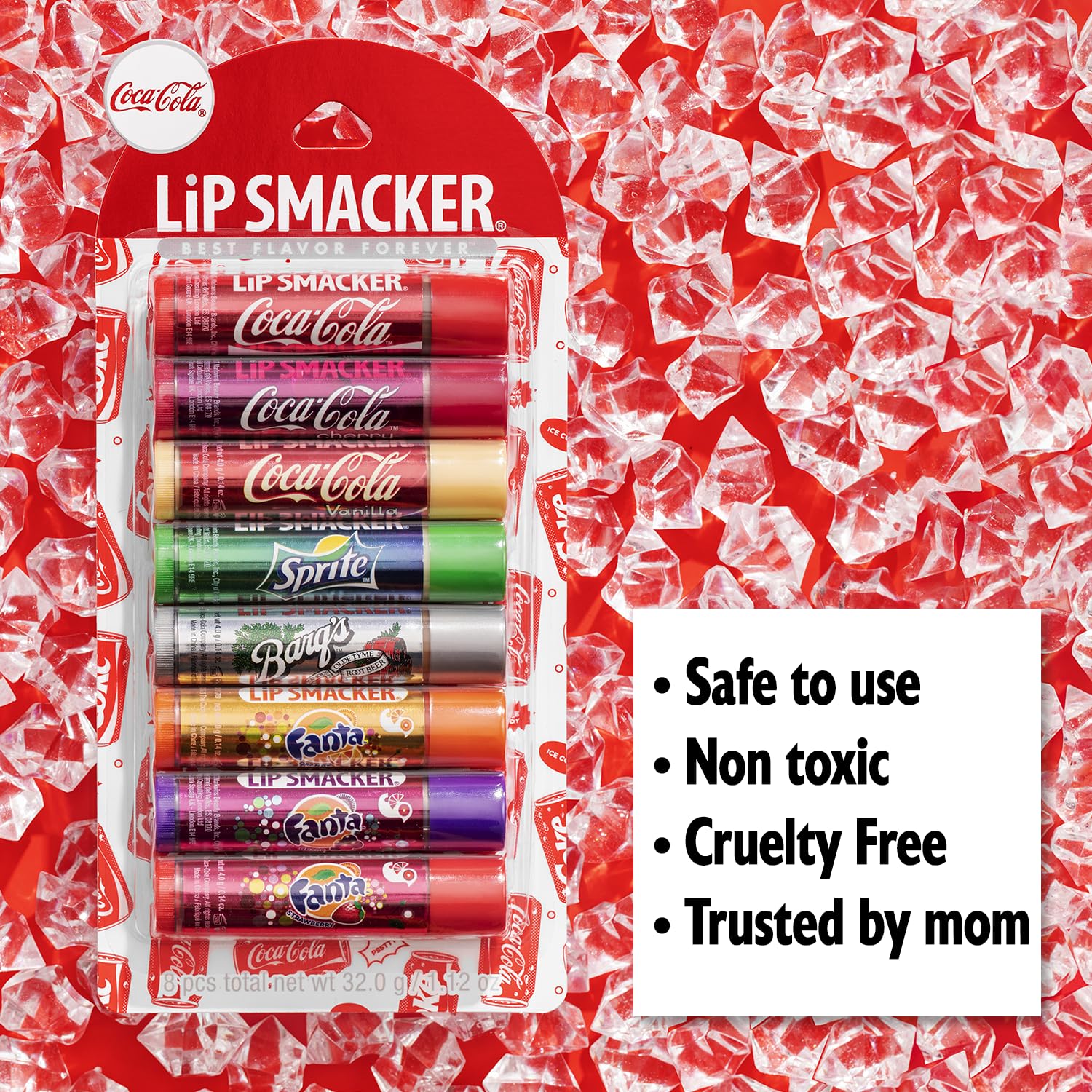 Lip Smacker Lip Party Packs - Brillo labial, 8 unidades, Coca Cola Variedad 1, 8 piezas