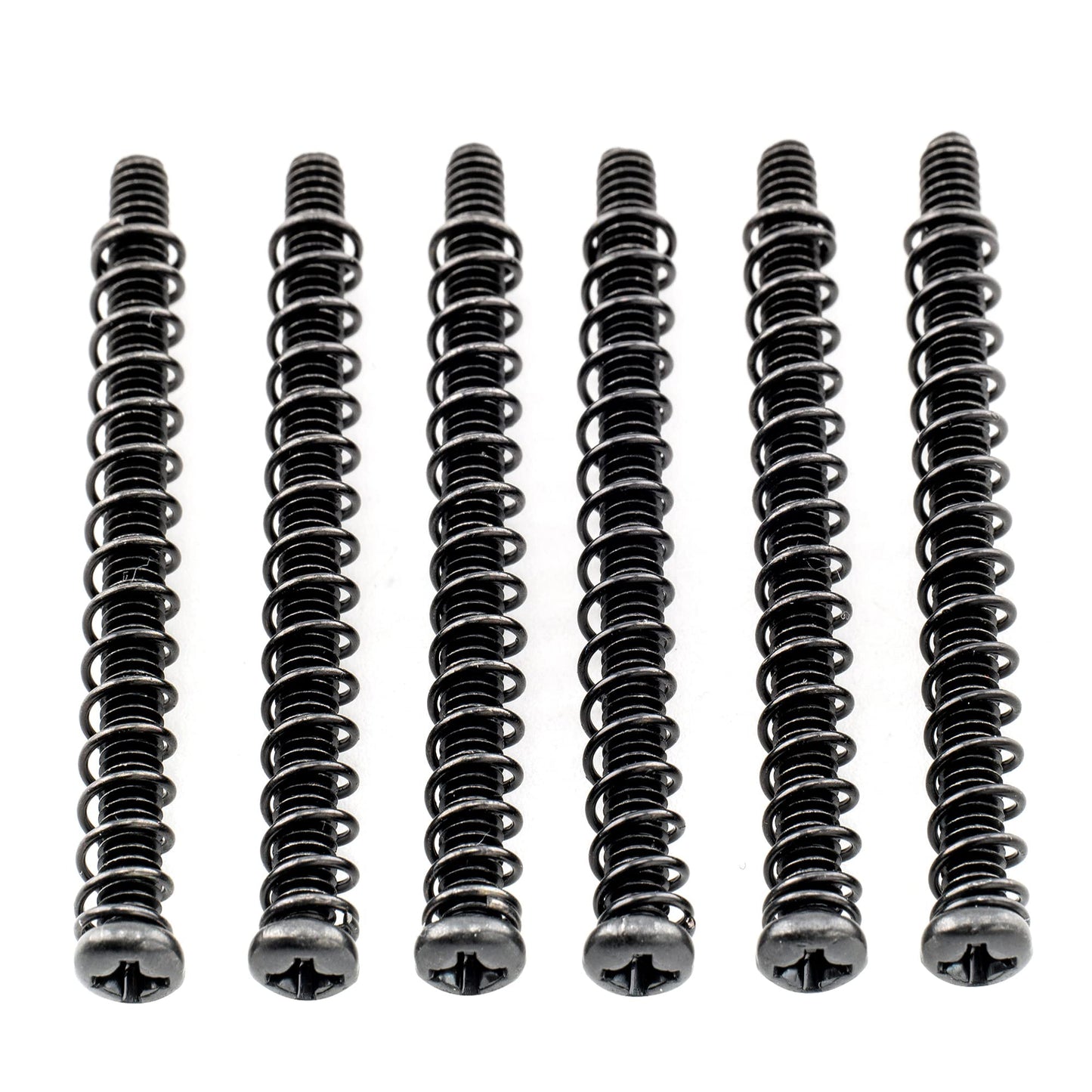Musiclily Pro Métrico M3X40mm Acero Tornillos de Entonación Silleta e Muelle para Guitarra Eléctrica Bajo Import, Negro(Set de 6)