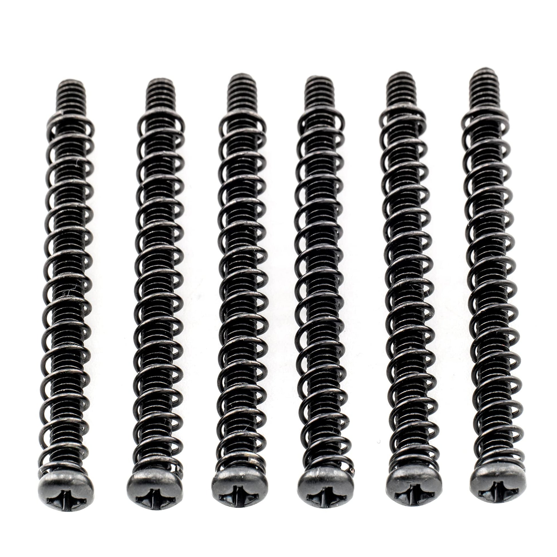 Musiclily Pro Métrico M3X40mm Acero Tornillos de Entonación Silleta e Muelle para Guitarra Eléctrica Bajo Import, Negro(Set de 6)