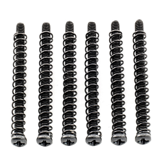 Musiclily Pro Métrico M3X40mm Acero Tornillos de Entonación Silleta e Muelle para Guitarra Eléctrica Bajo Import, Negro(Set de 6)