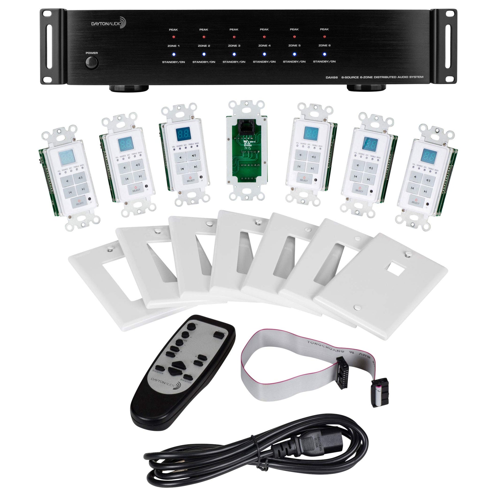 Dayton Audio DAX66 Distributed Whole House Audio System with Keypads 25 WPC