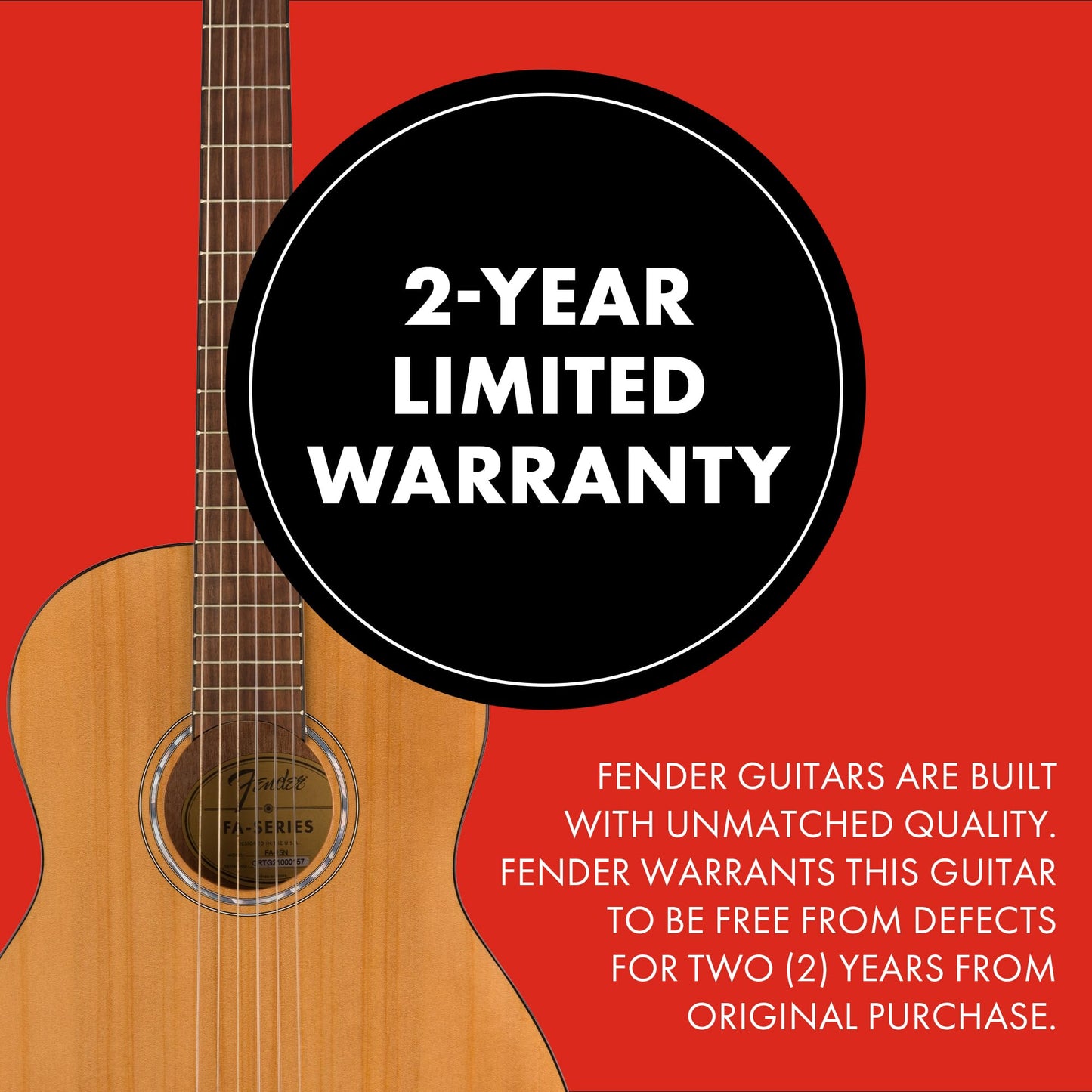 Fender Kit de inicio de guitarra acústica de tamaño 3/4 para principiantes con cuerdas de nailon, bolsa, afinador, correa y garantía de 2 años