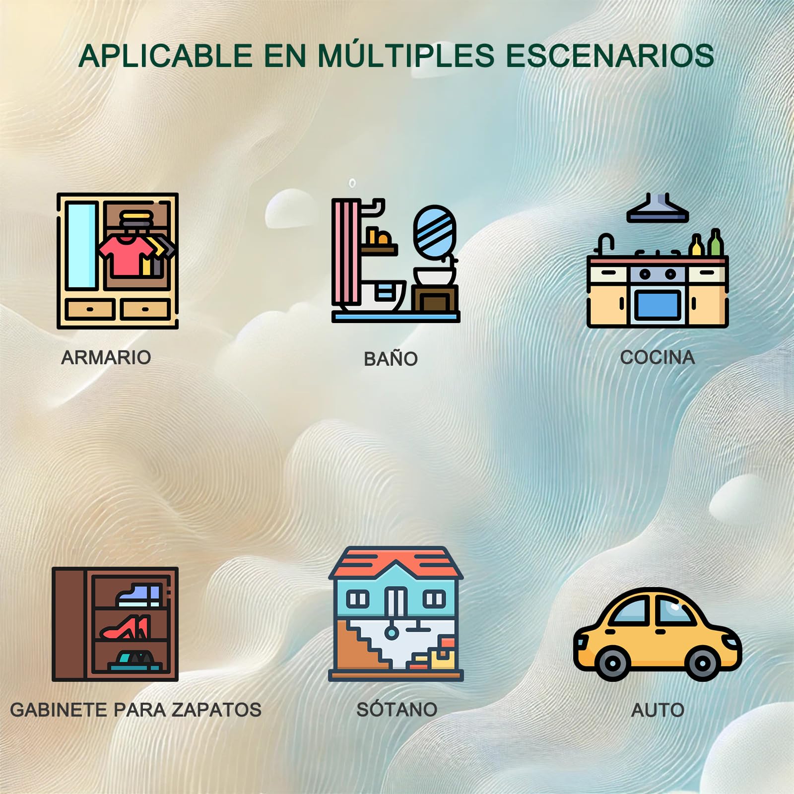 Bolsa Deshumidificadora - 12 Bolsas de 120g, Absorbe Humedad de Forma Eficiente, Ideal para Closets, Armarios, Cocinas, Baños y Sótanos, Reduce Olores y Mantiene el Ambiente Seco, Sin Fragancia