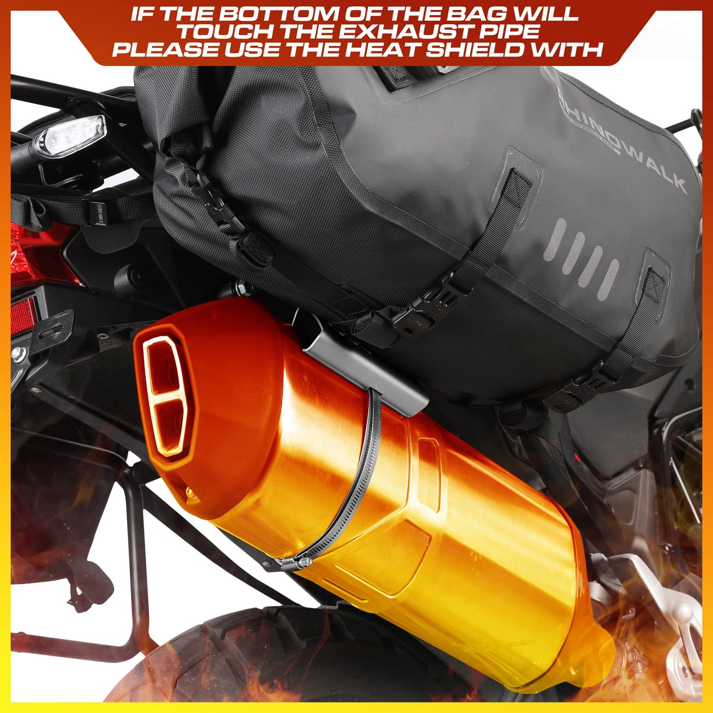 Alforjas Laterales Rhinowalk Naranja Impermeables 28 Litros para Motocicleta