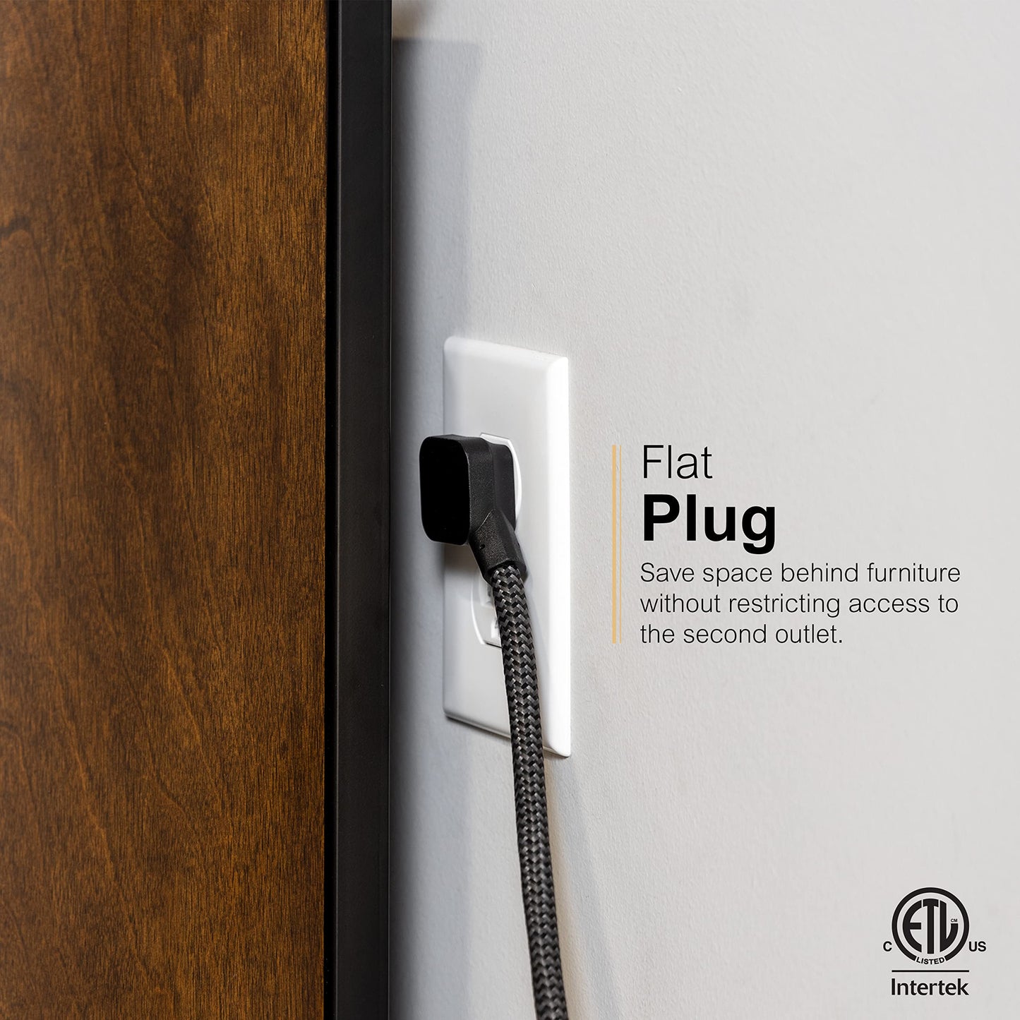 GE UltraPro - Protector de sobretensiones de 10 Salidas con Puertos USB, 2 Puertos USB-A, 2.4A, 12W, Cable Trenzado de 4 pies, Protector de sobretensiones de 3540 Julios, Negro, 73775
