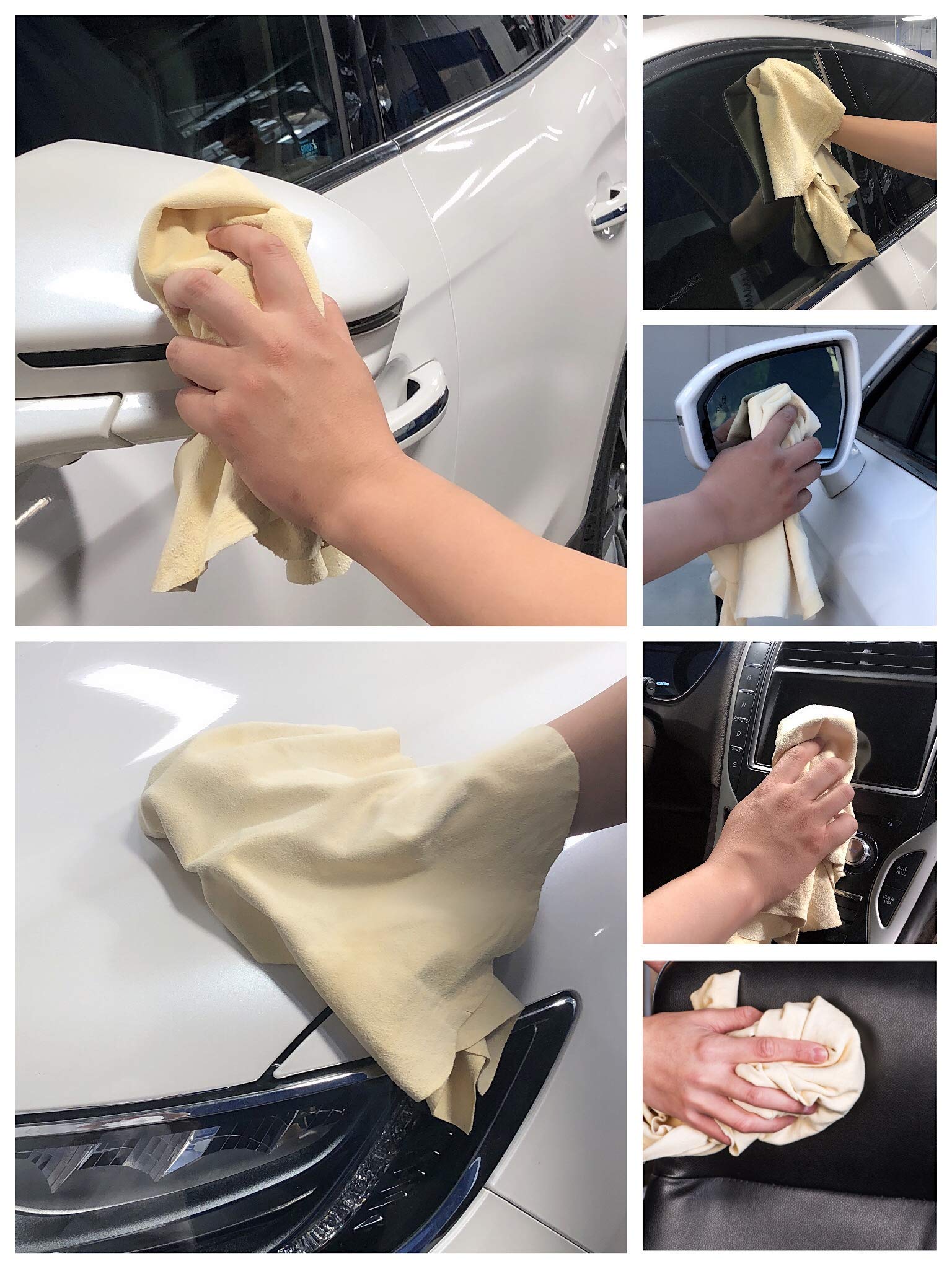 Toalla de Secado de Piel Real Súper Absorbente para Autos