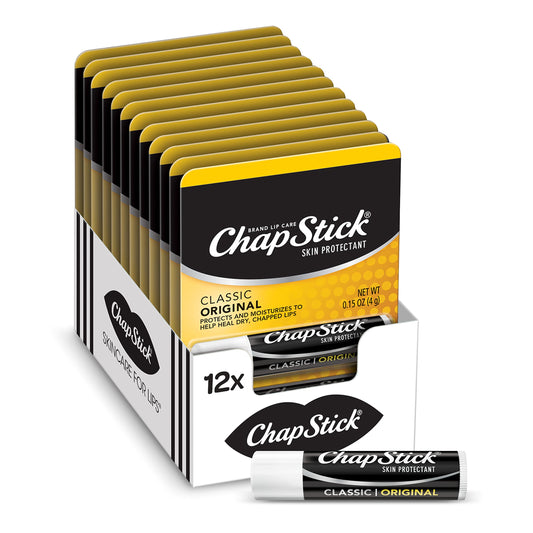 ChapStick Regular Skin Protectant Flavored Lip Balm Tube, 12 Count