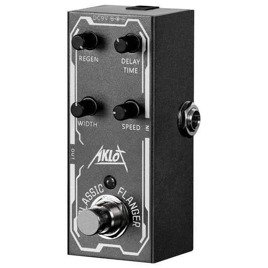 AKLOT - Pedal de guitarra de brida clásica, pedal de efectos eléctricos, mini tipo único DC 9 V True Bypass