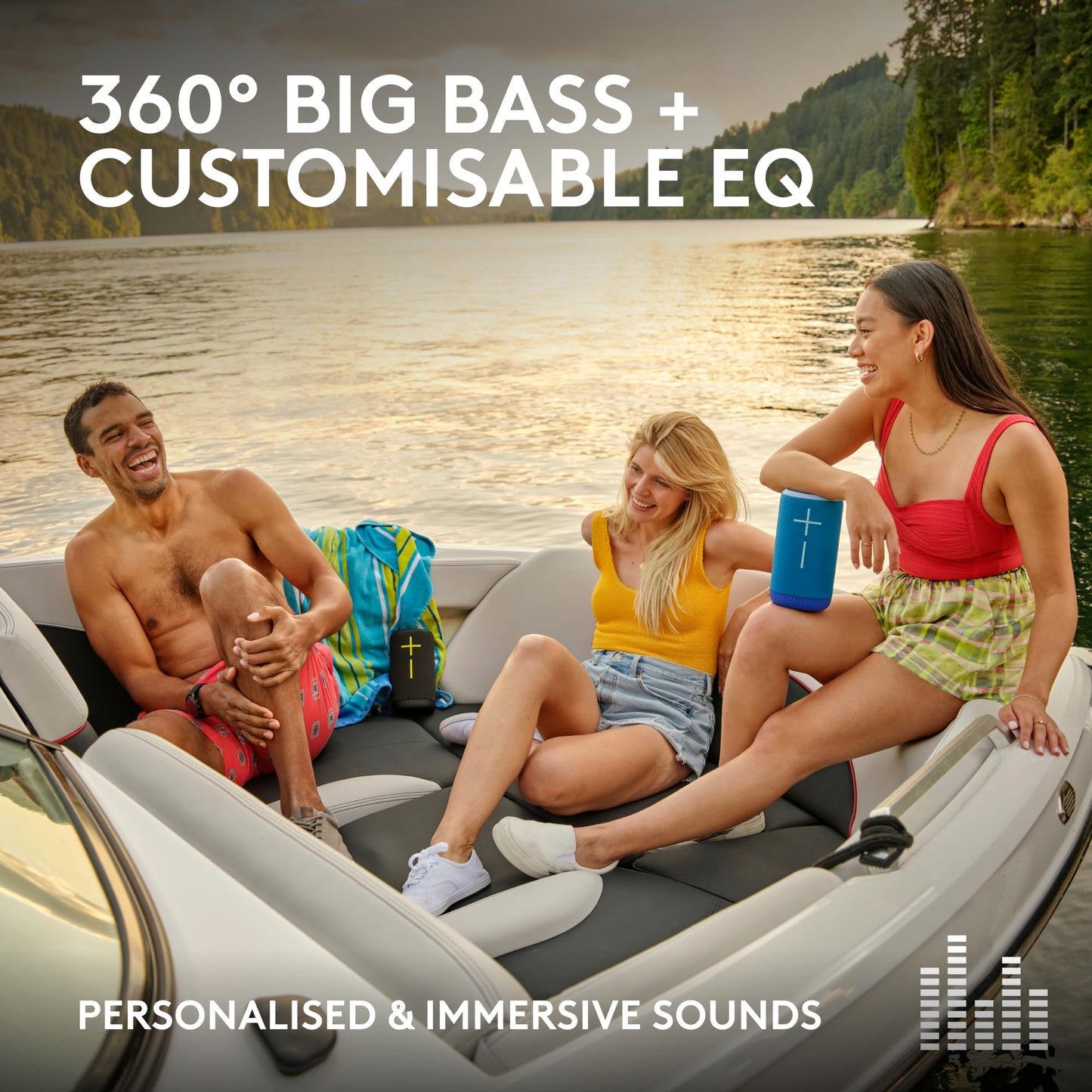 Ultimate Ears EVERBOOM - Altavoz Bluetooth inalámbrico portátil flotable resistente al agua IP67, hasta 20 horas de batería y rango de 180 pies (55 m) - Azul Cobalto (Renovado)