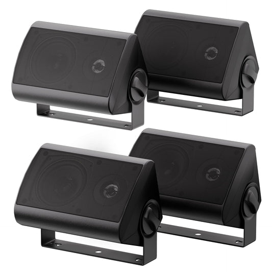 Herdio - Altavoces pasivos para exteriores con cable, impermeables, 4 pulgadas, 2 vías, 400 W, montados en la pared con altavoz de agudos de cúpula, durabilidad para todo tipo de clima, para patio,