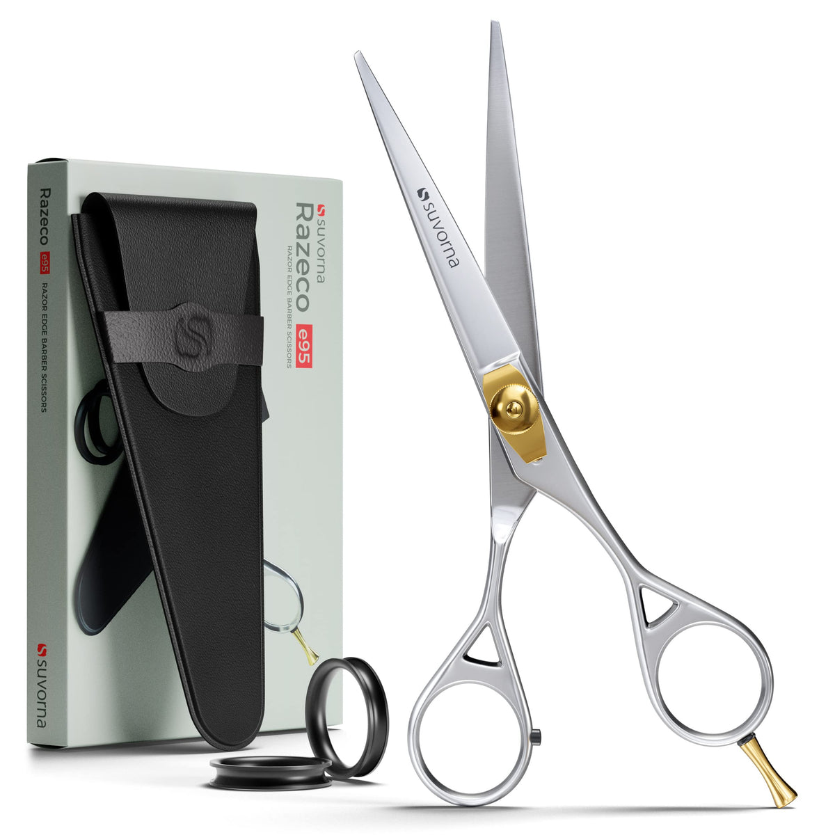 Suvorna Tijeras de corte de pelo de 6 pulgadas, tijeras de peluquería profesionales, tijeras de peluquería profesionales para mujeres