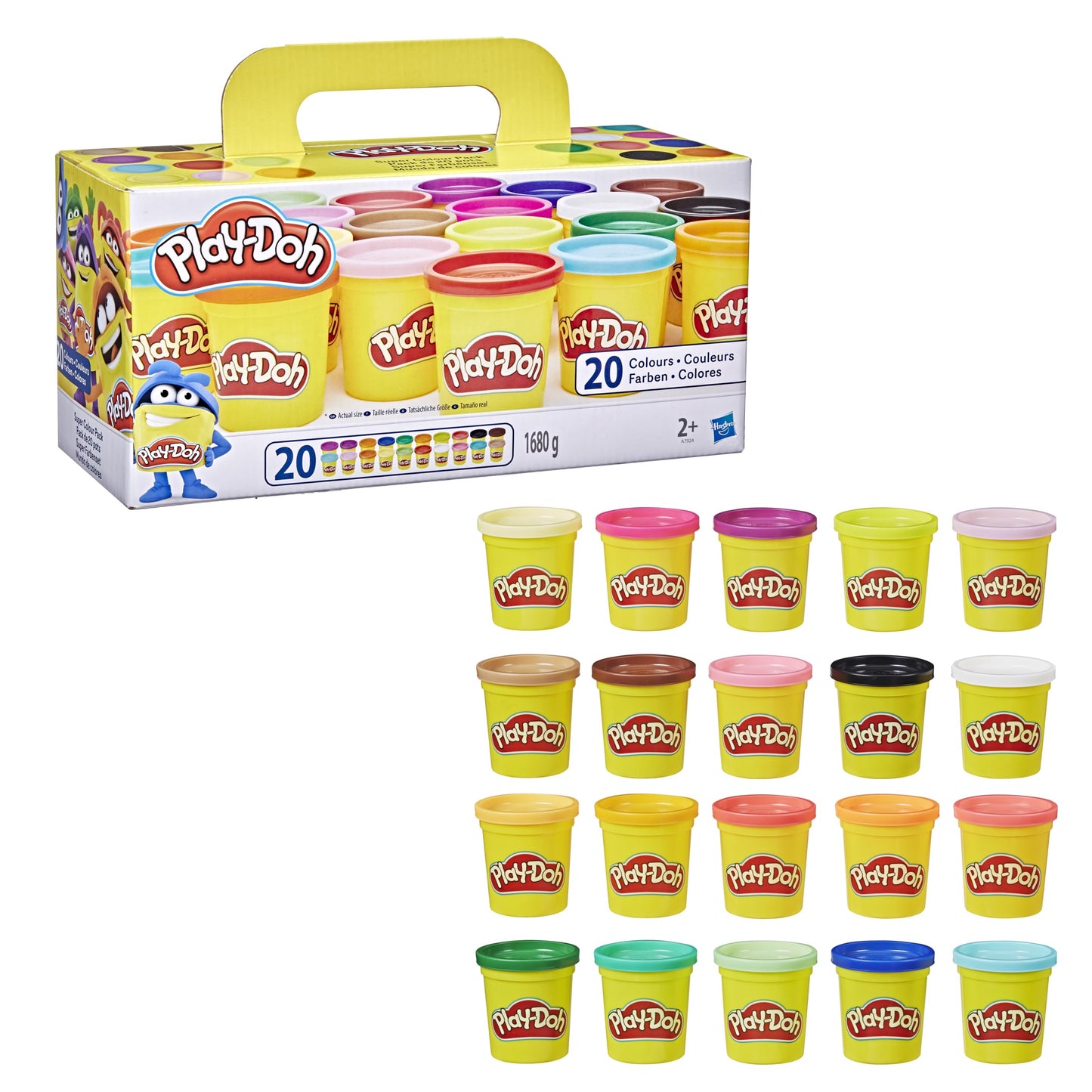 Súper Maletín de Colores Play-Doh Set de 20 Latas de Masa para Niños y Niñas