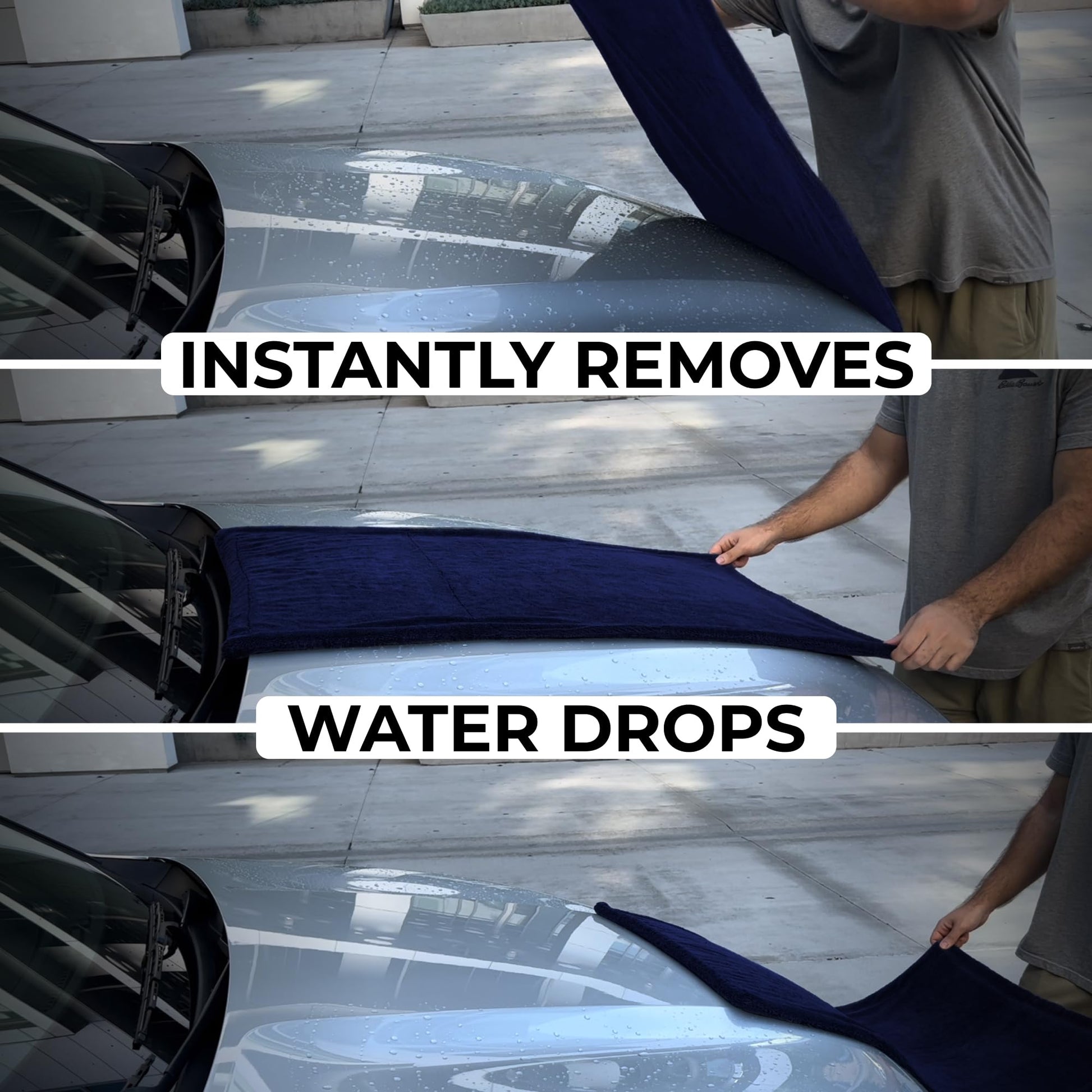 Toalla de Secado Profesional WEST BROS XL Gris Trenzado Doble para Coche