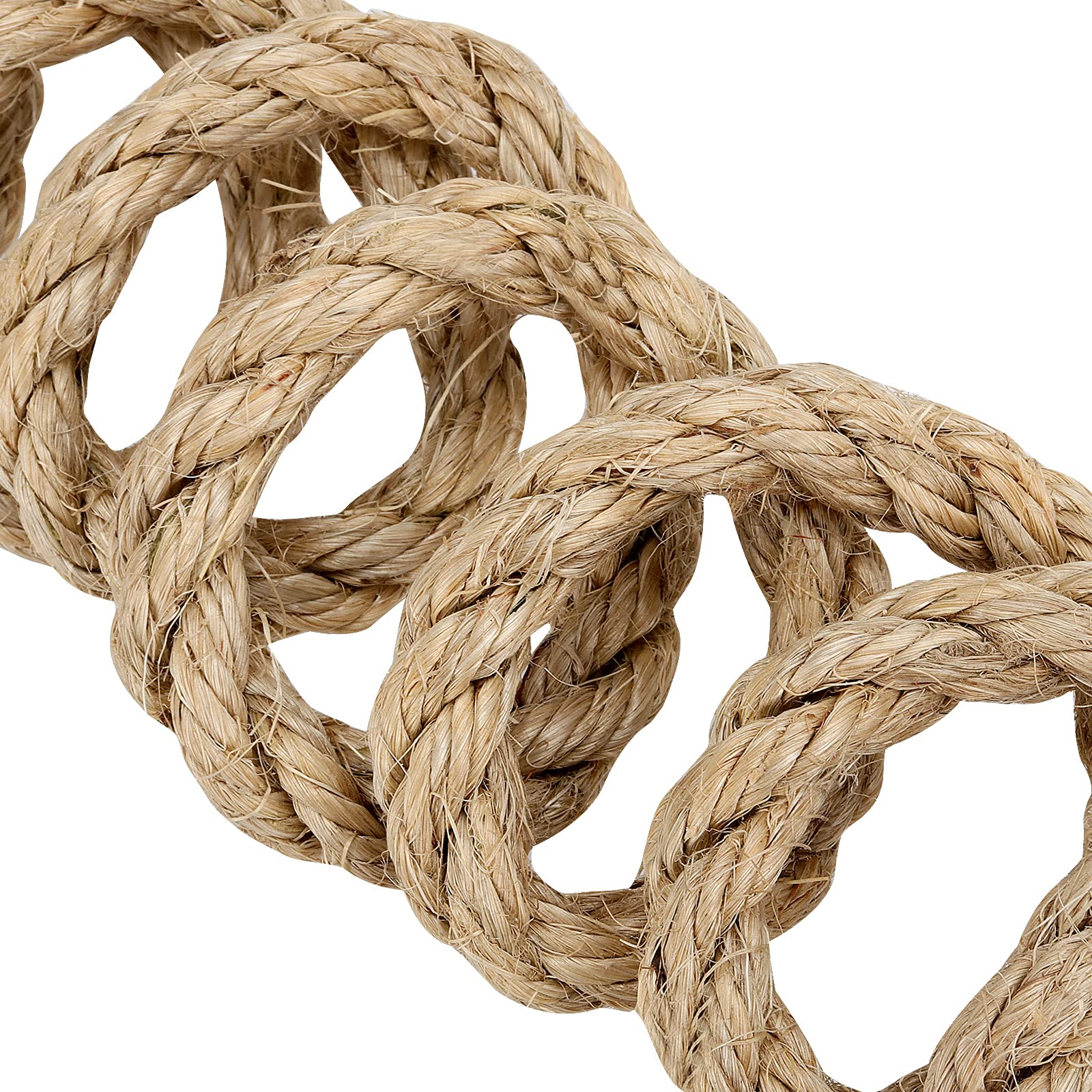 MAAIGU Cuerda de sisal de 1/2 pulgada, cuerda de sisal trenzado de 100 pies para reparación, recuperación de poste rascador de gato, agrupamiento, decoración, colgar en la pared, amarre