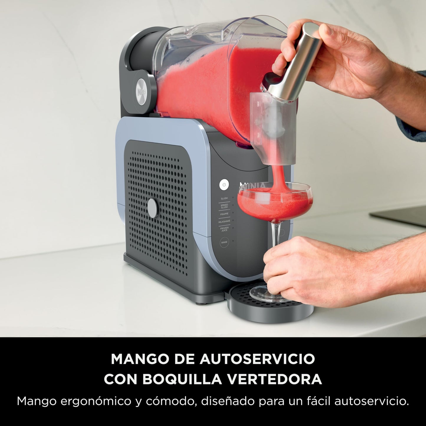 Máquina de Bebidas Congeladas Ninja Negro con Tecnología RapidChill y 5 Programas Automáticos
