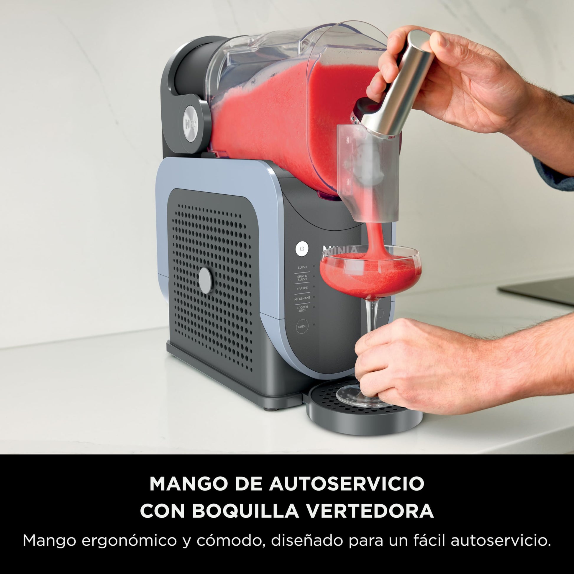 Máquina de Bebidas Congeladas Ninja Negro con Tecnología RapidChill y 5 Programas Automáticos