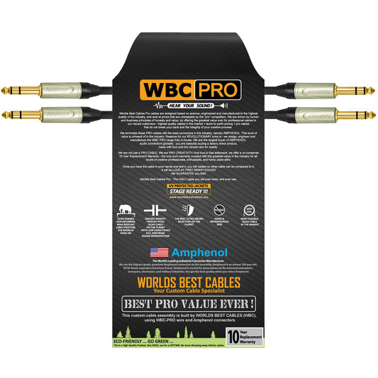 Cable Balanceado Star-Quad WBC-PRO-Quad Tweed Amphenol 6 Pulgadas Ultra Silencioso y Flexible 2 Unidades