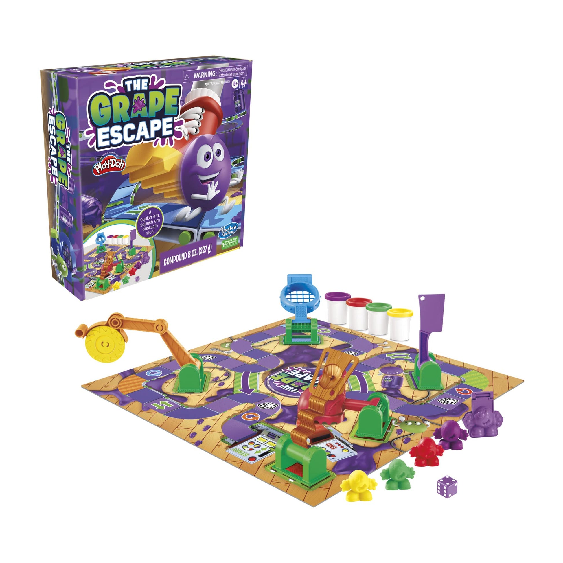 Hasbro Gaming Grape Escape - Juego de Mesa para niños a Partir de 5 años, Divertido Juego Familiar con Compuesto de Modelado