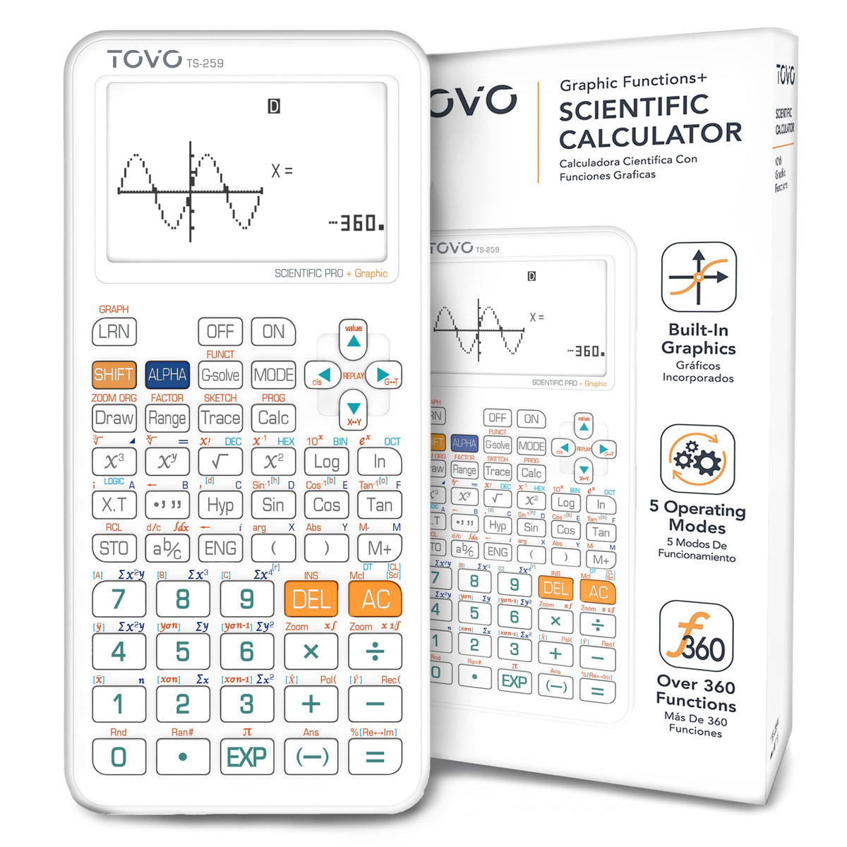 Calculadora Científica TOVO Pantalla Grande Multimodo para Estudiantes