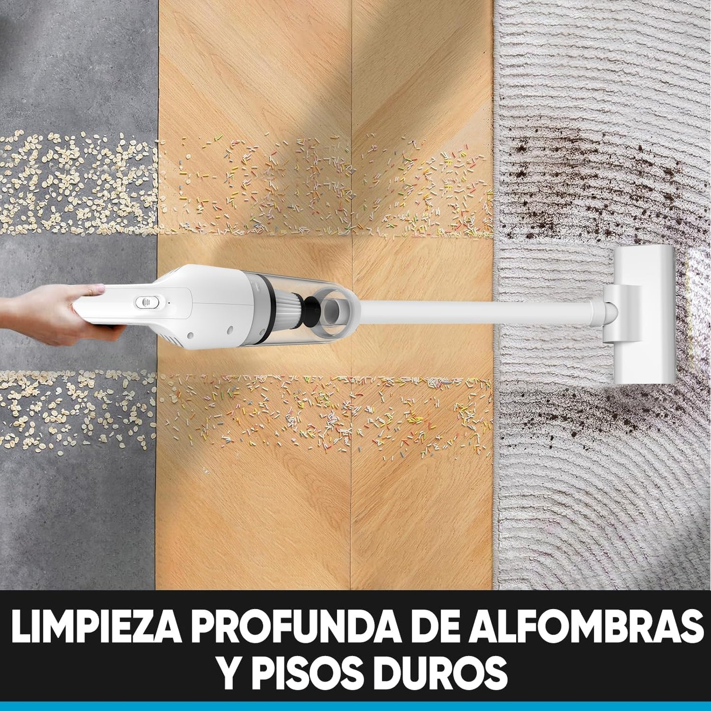 sdlogal LT-113CG Aspirador de Mano portátil inalámbrico para hogar automóvil Color Blanco