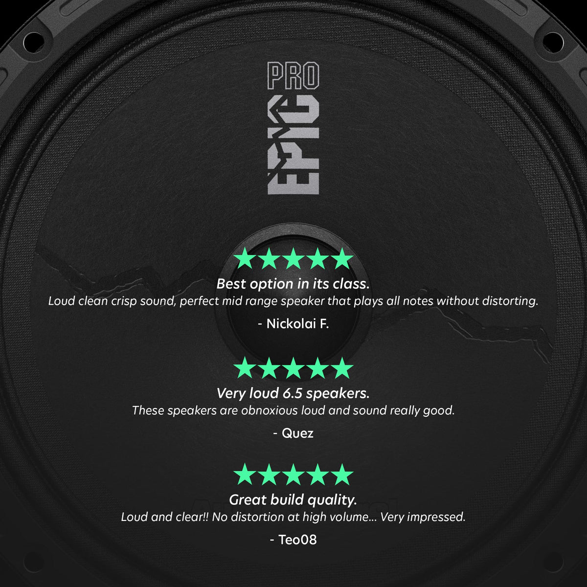 Altavoces Delgados AudioControl EPICPRO6S Negro de 6.5 Pulgadas con 200 W RMS y Montaje Superficial