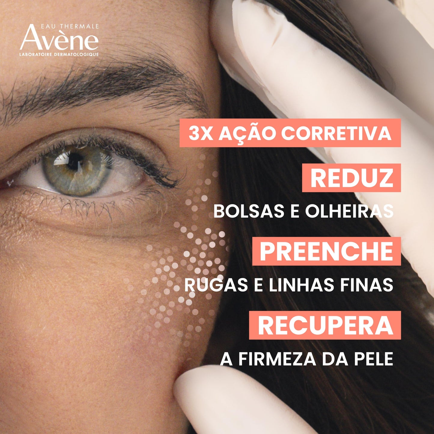 AVENE Hyaluron Activ B3, Contorno de Ojos, Triple Corrección, Descongestiona y Mejora Luminosidad, 15ml